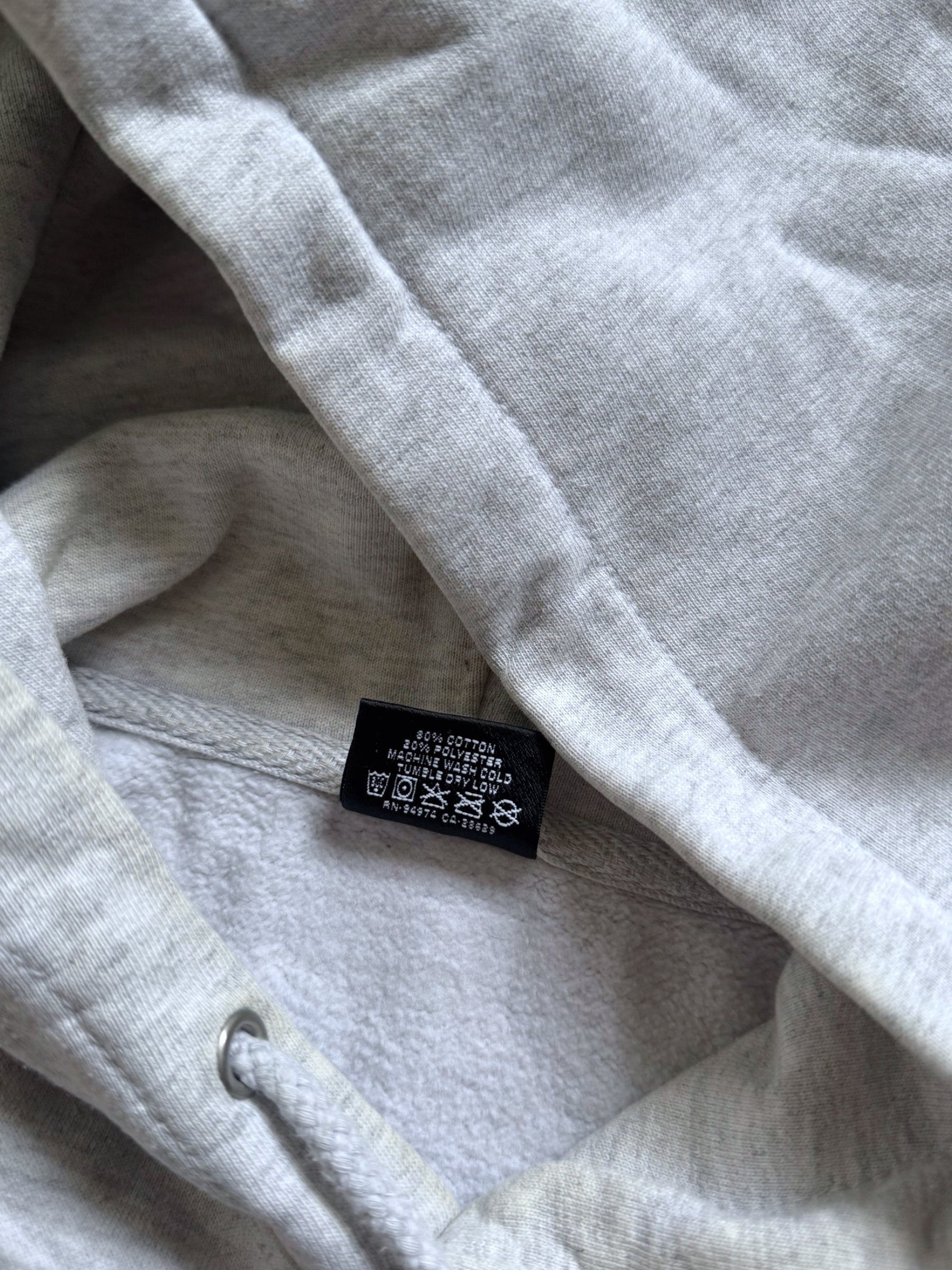 STÜSSY GREY WEAR LOGO HOODIE