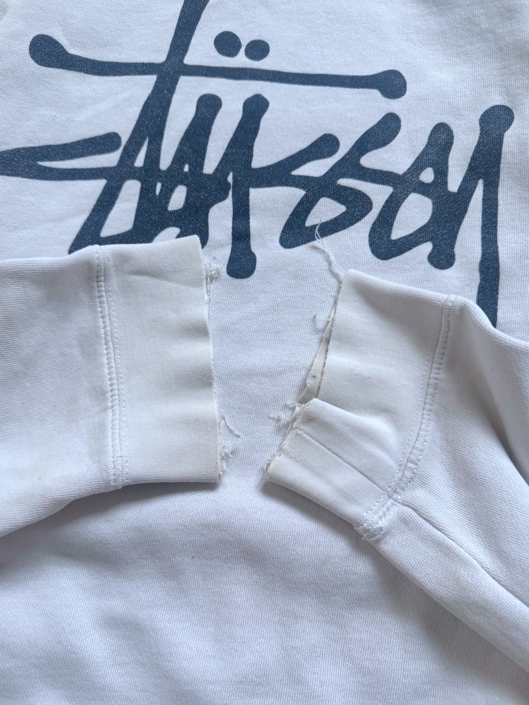 VINTAGE STÜSSY WHITE BASIC LOGO HOODIE