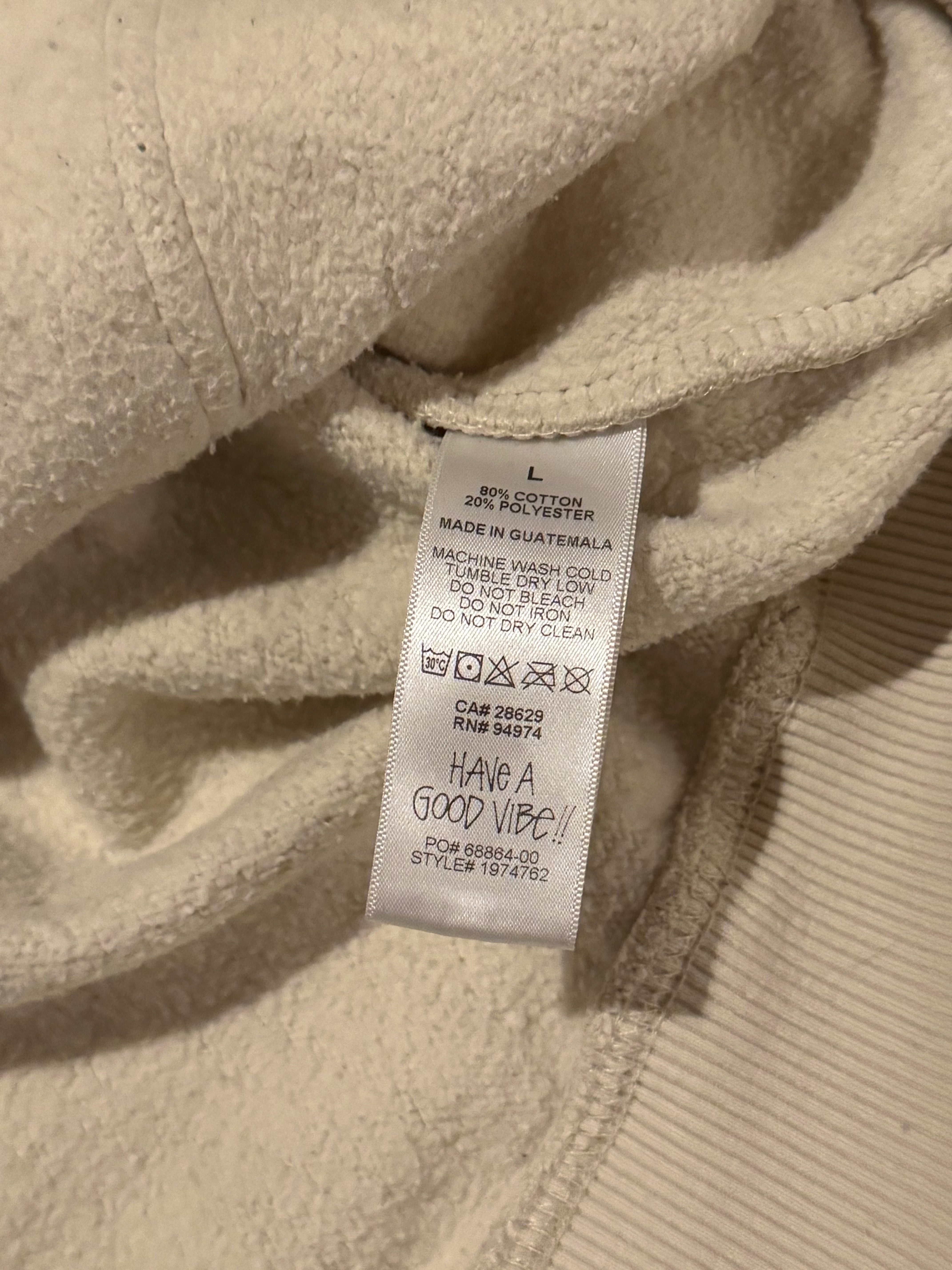 STÜSSY CREAM BASIC LOGO ZIP-UP HOODIE