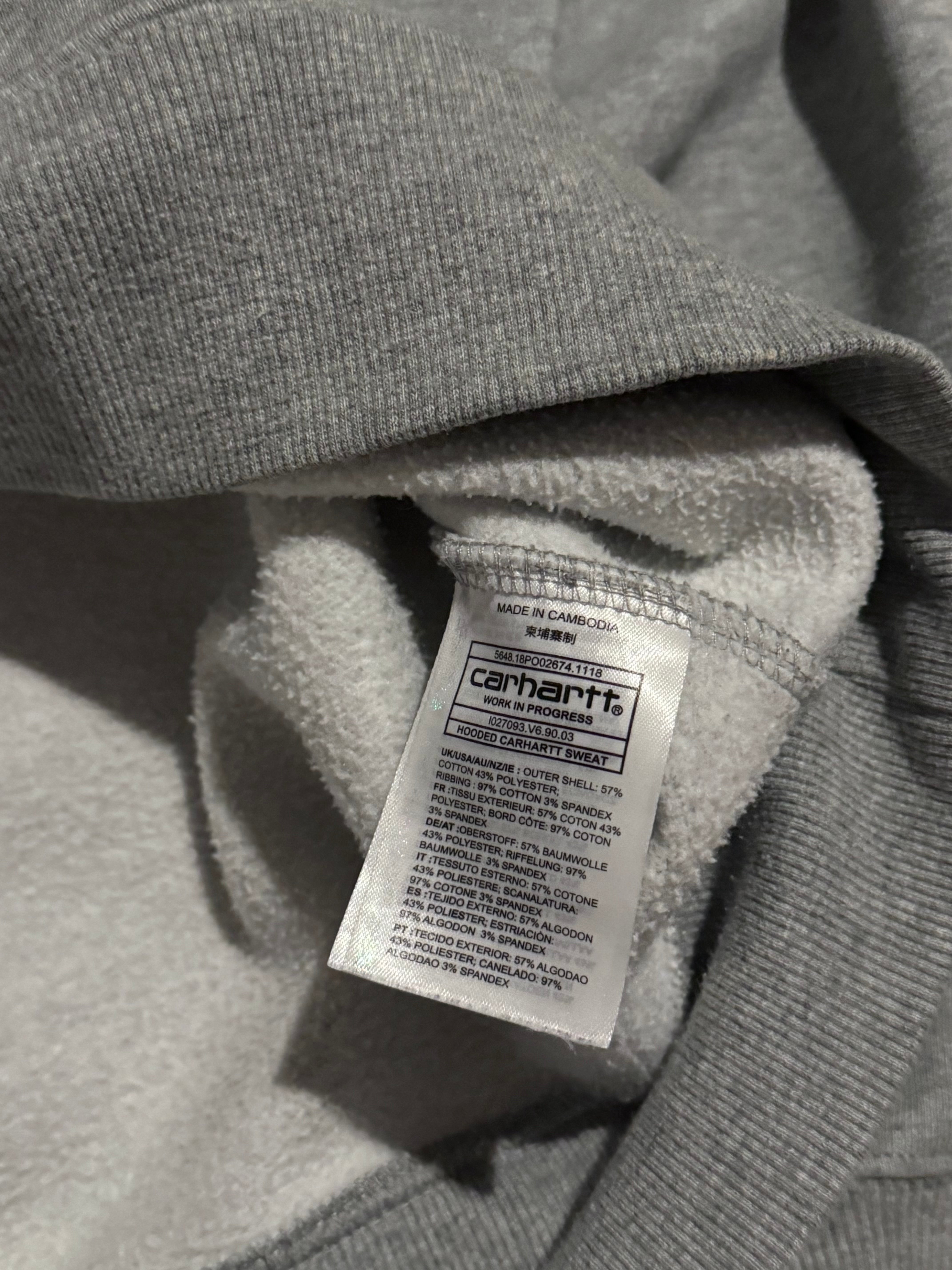 CARHARTT GREY LOGO HOODIE
