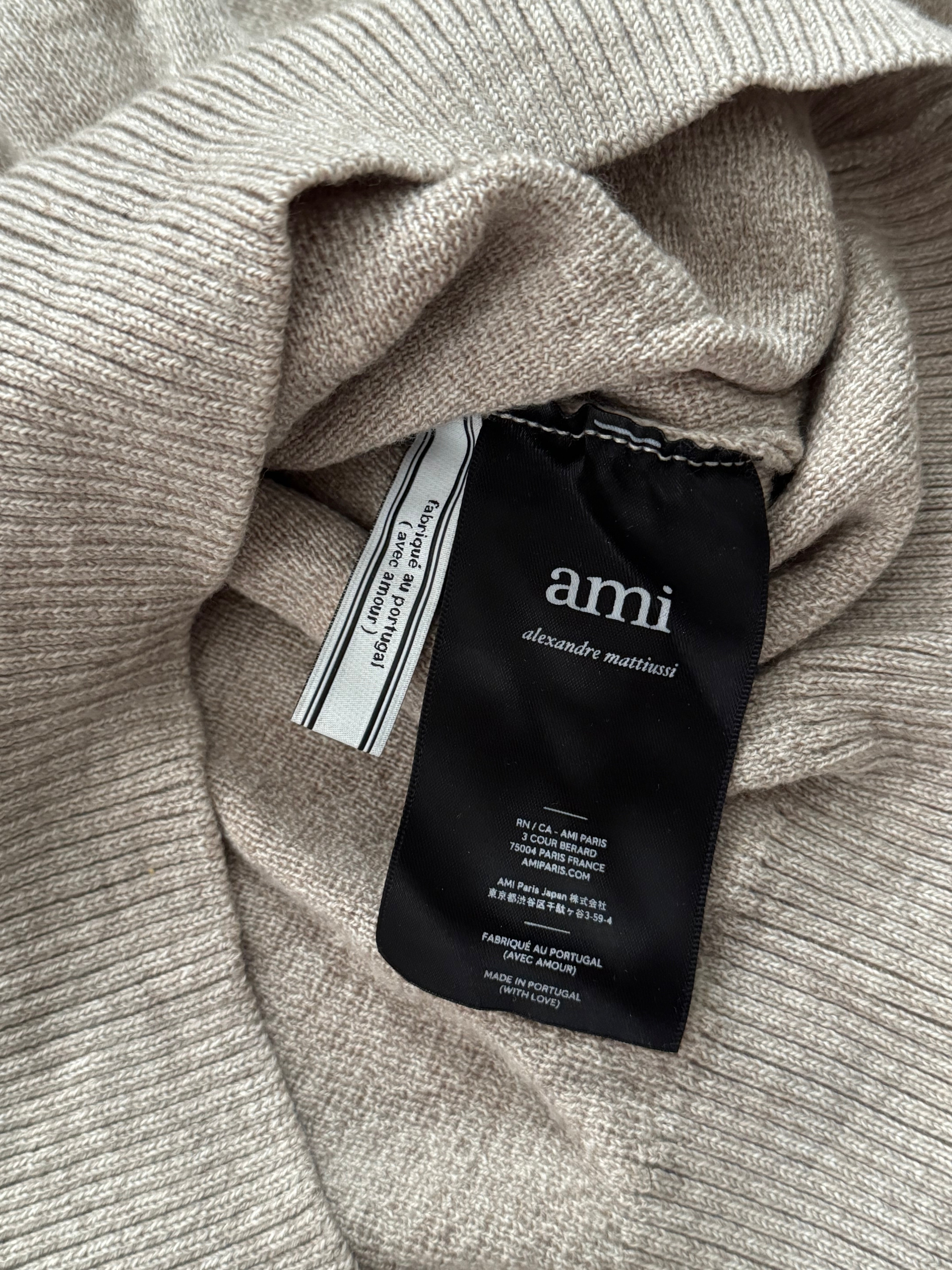 AMI HEART LOGO MERINO WOOL SWEATER