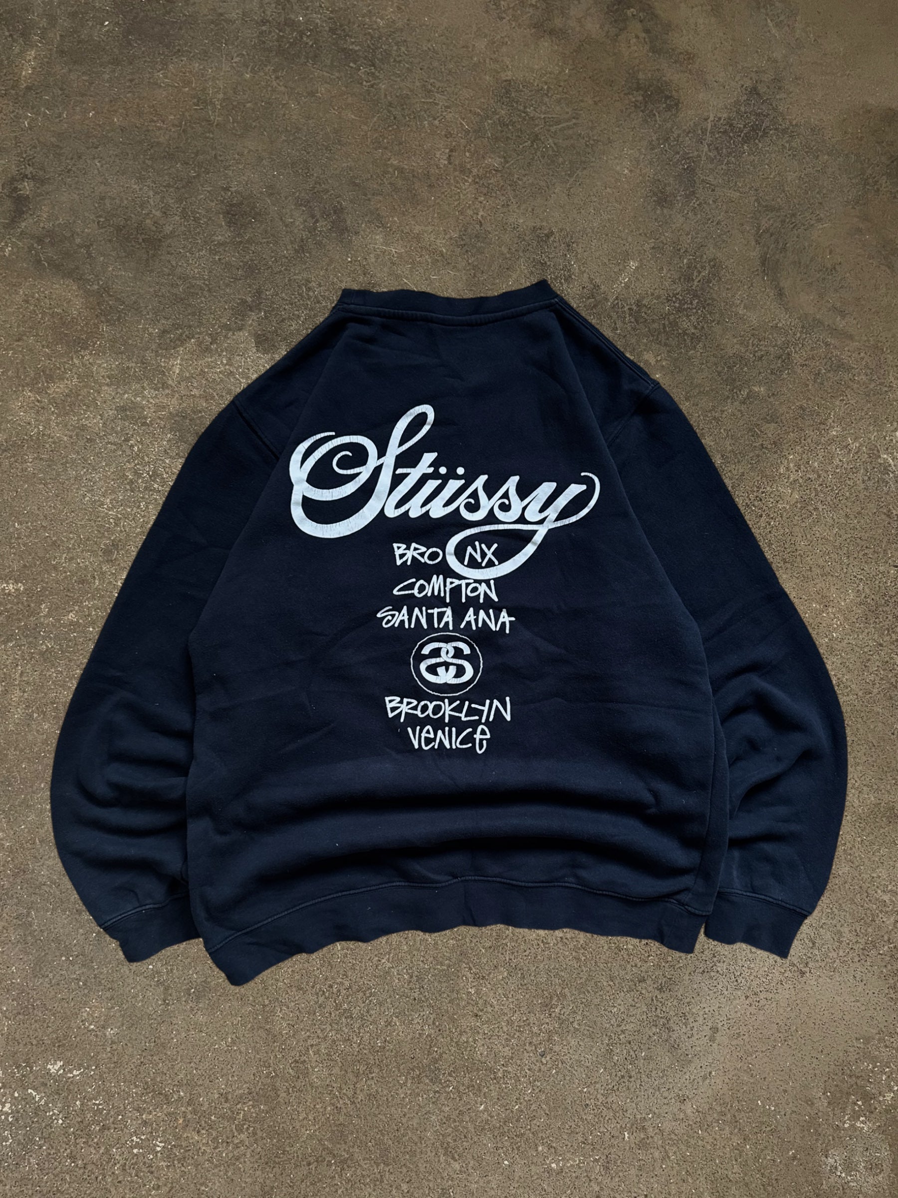 VINTAGE STÜSSY NAVY WORLD TOUR SWEATSHIRT