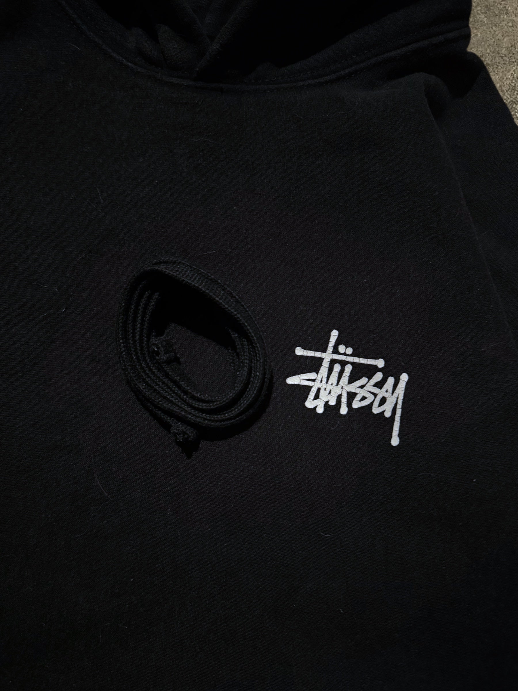 STÜSSY BLACK BASIC LOGO HOODIE