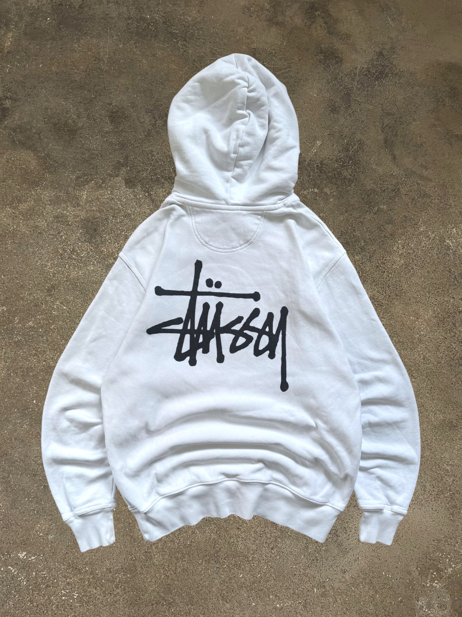 STÜSSY WHITE BASIC LOGO HOODIE