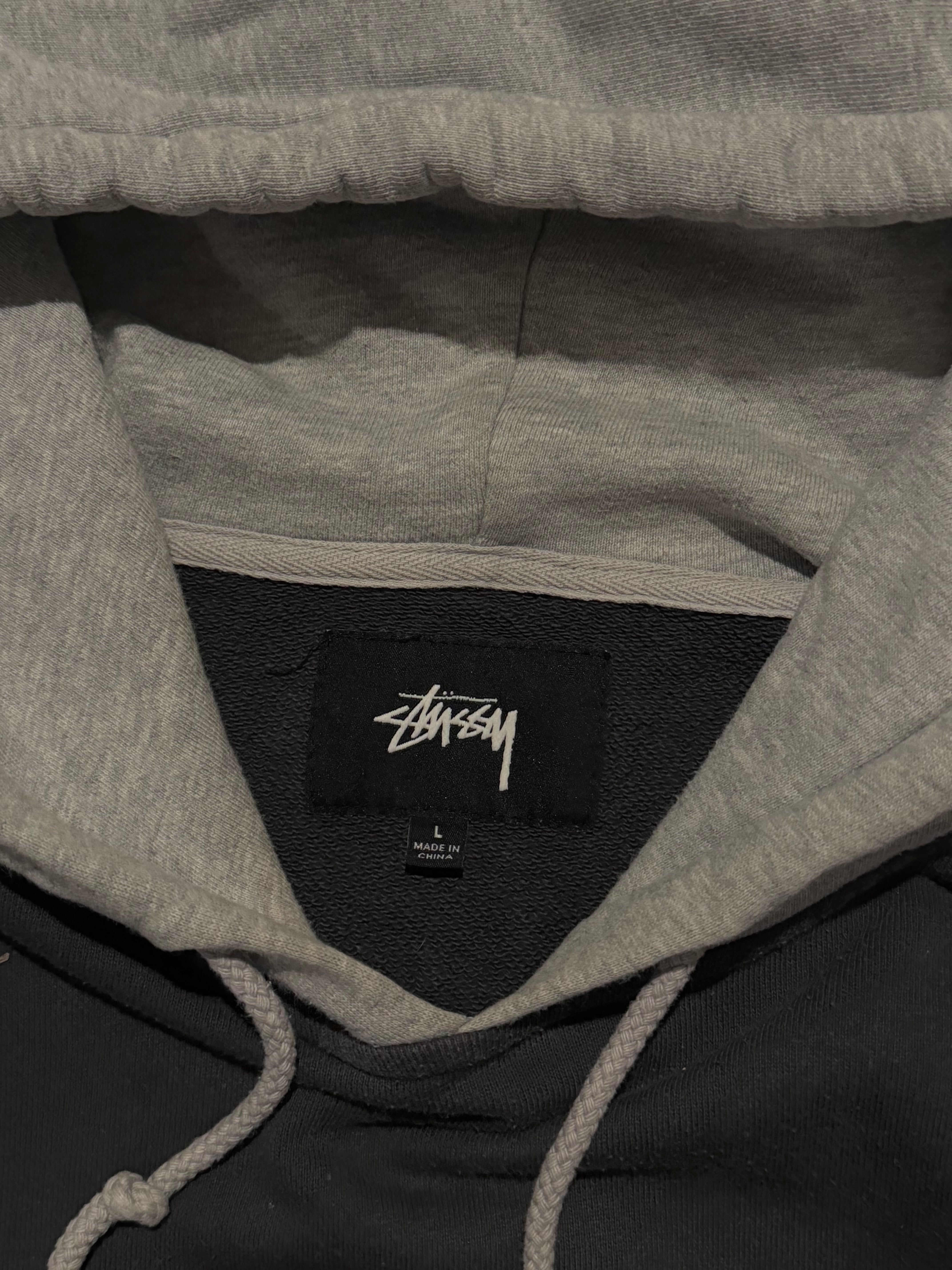 VINTAGE STÜSSY TWO TONE BASIC LOGO HOODIE
