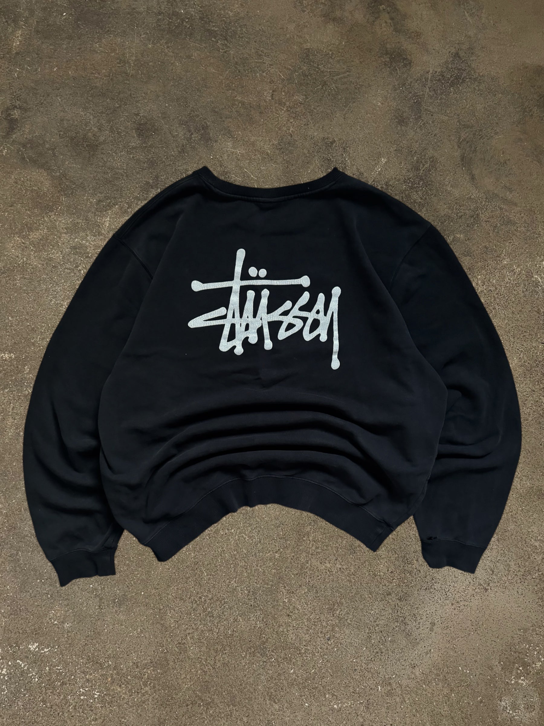 STÜSSY BLACK BASIC LOGO SWEATSHIRT