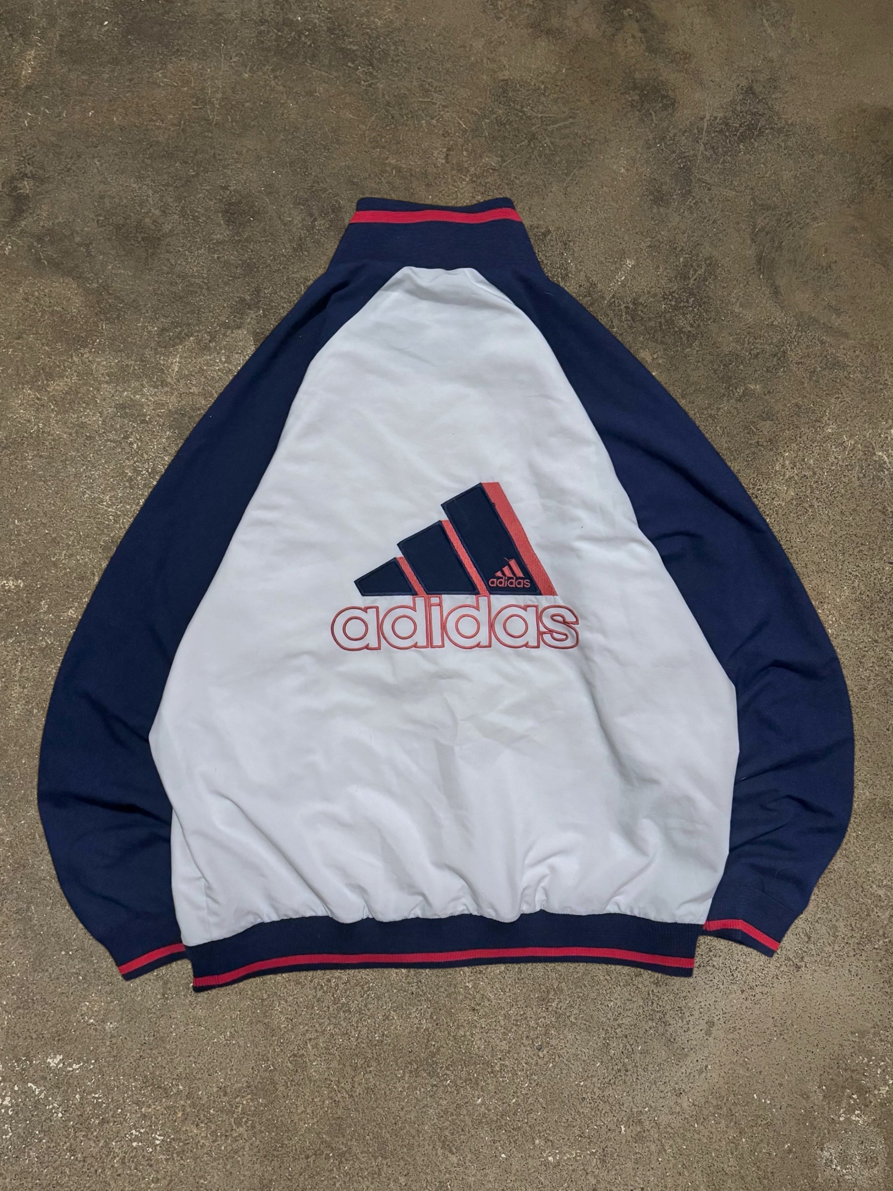 VINTAGE 90S ADIDAS NAVY/WHITE JACKET