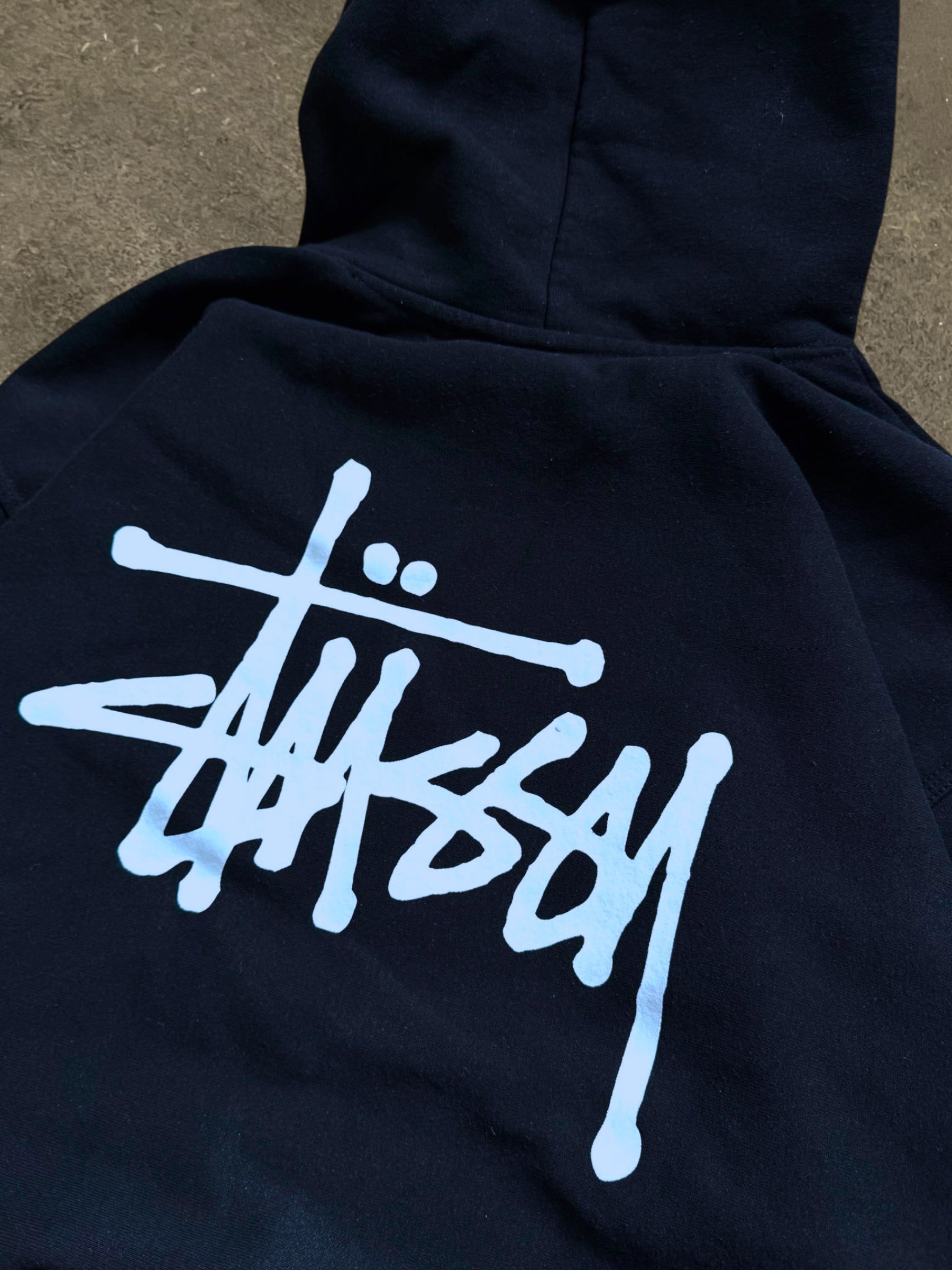 STÜSSY NAVY BASIC LOGO HOODIE