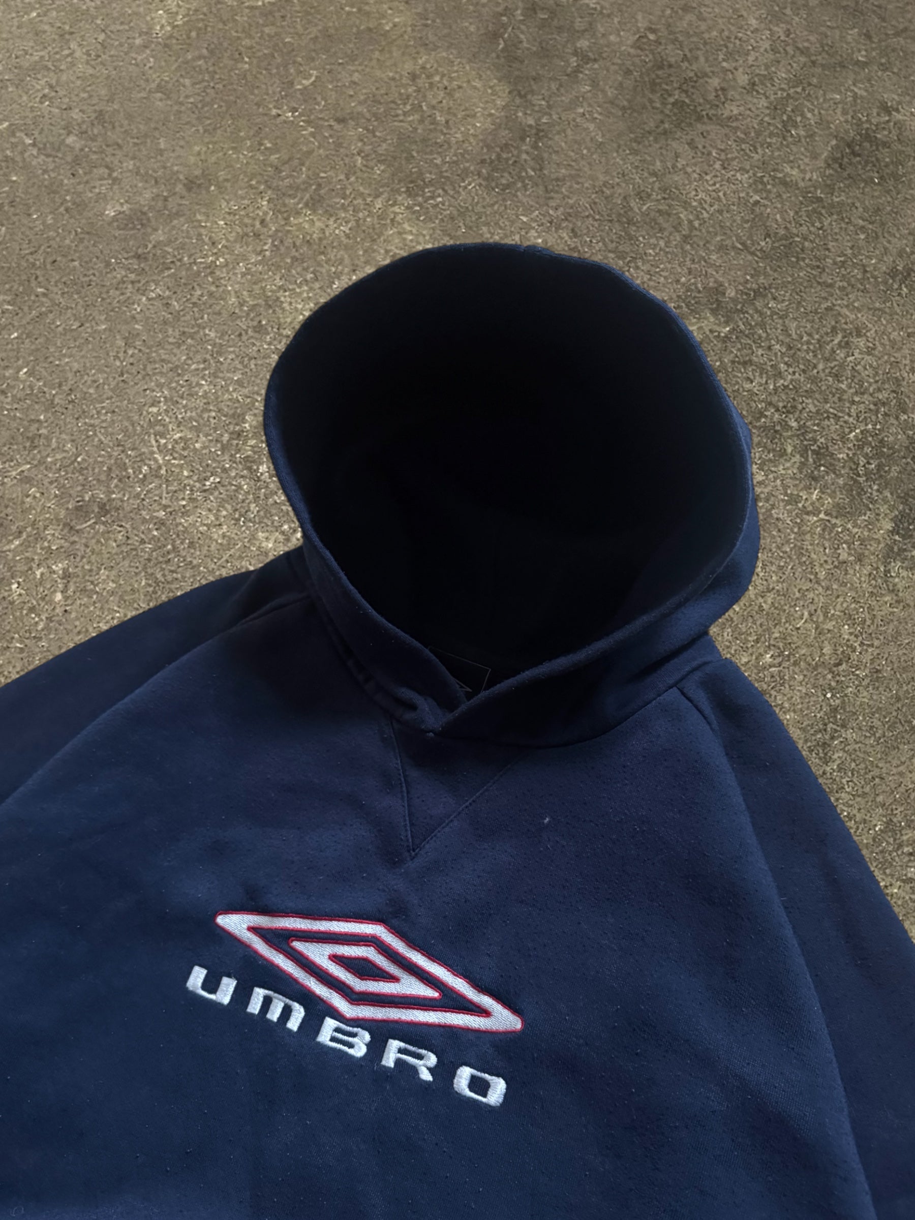 VINTAGE NAVY UMBRO LOGO HOODIE