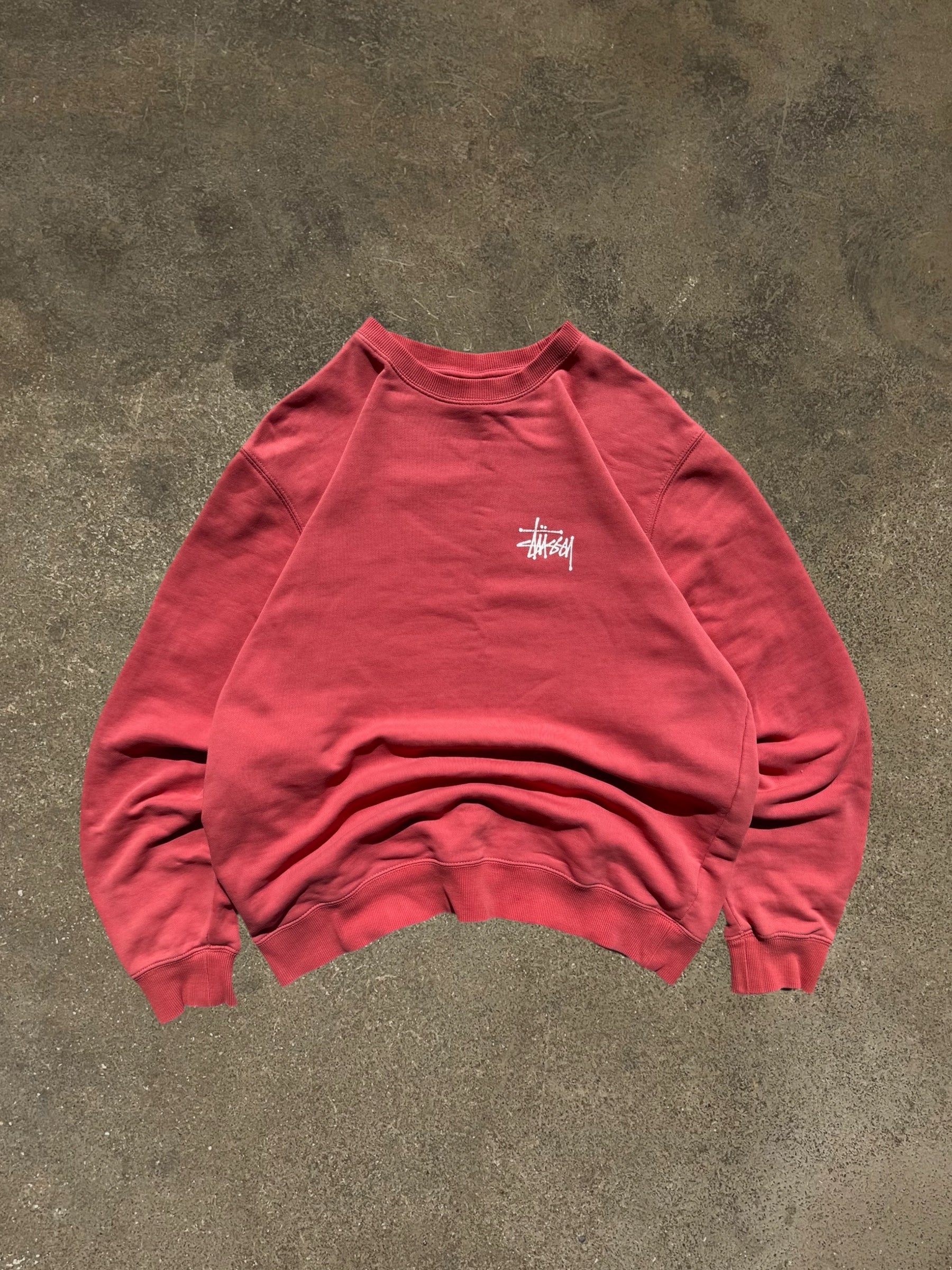 STÜSSY PINK BASIC LOGO SWEATSHIRT