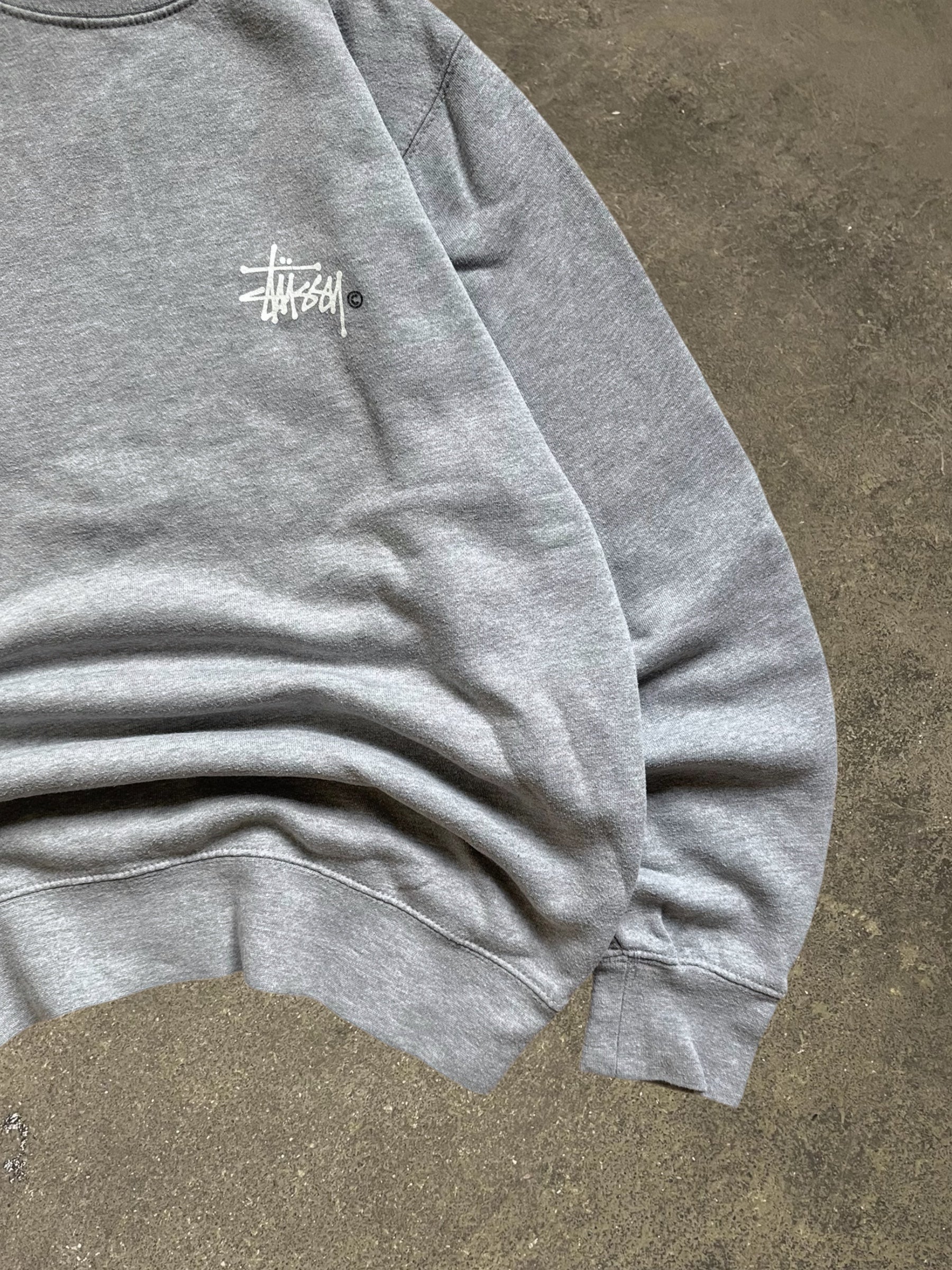 VINTAGE STÜSSY GREY BASIC LOGO SWEATSHIRT