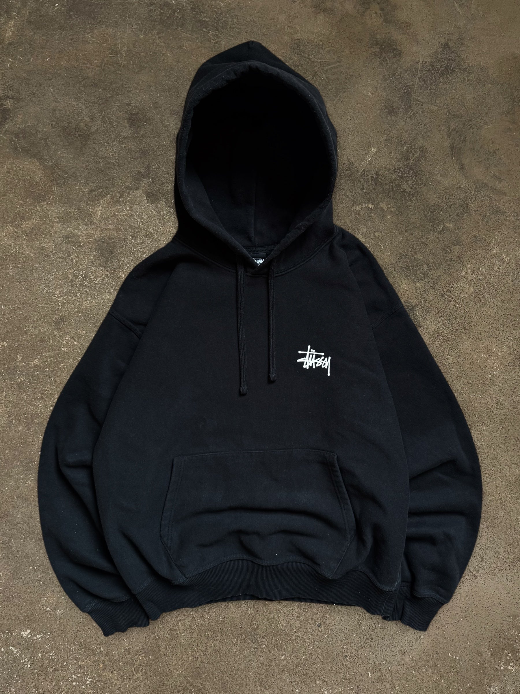 STÜSSY BLACK BASIC LOGO HOODIE