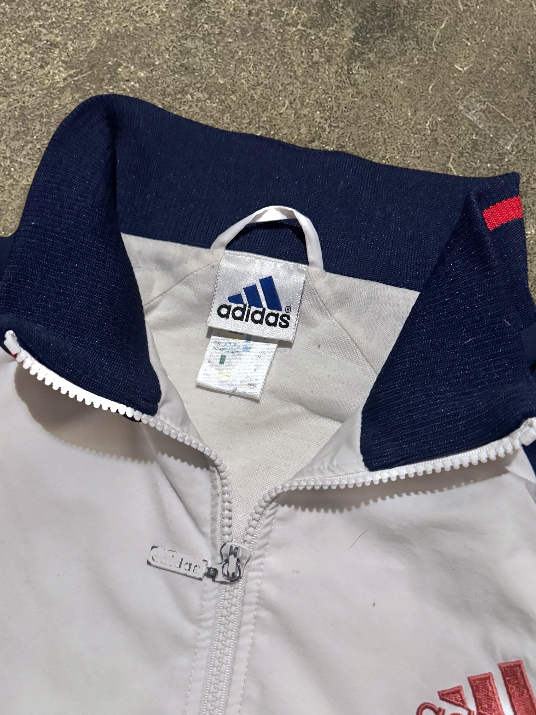 VINTAGE 90S ADIDAS NAVY/WHITE JACKET