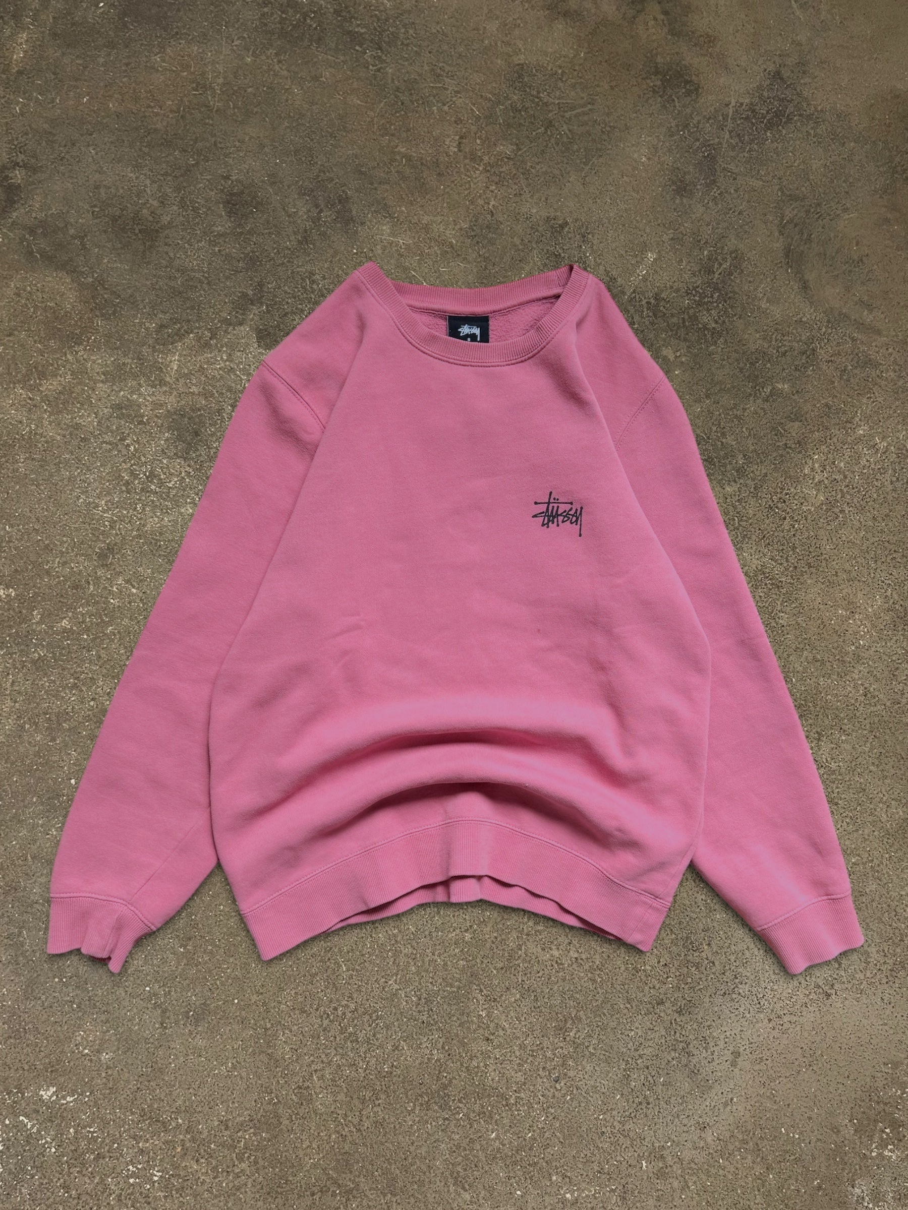 STÜSSY PINK BASIC LOGO SWEATSHIRT