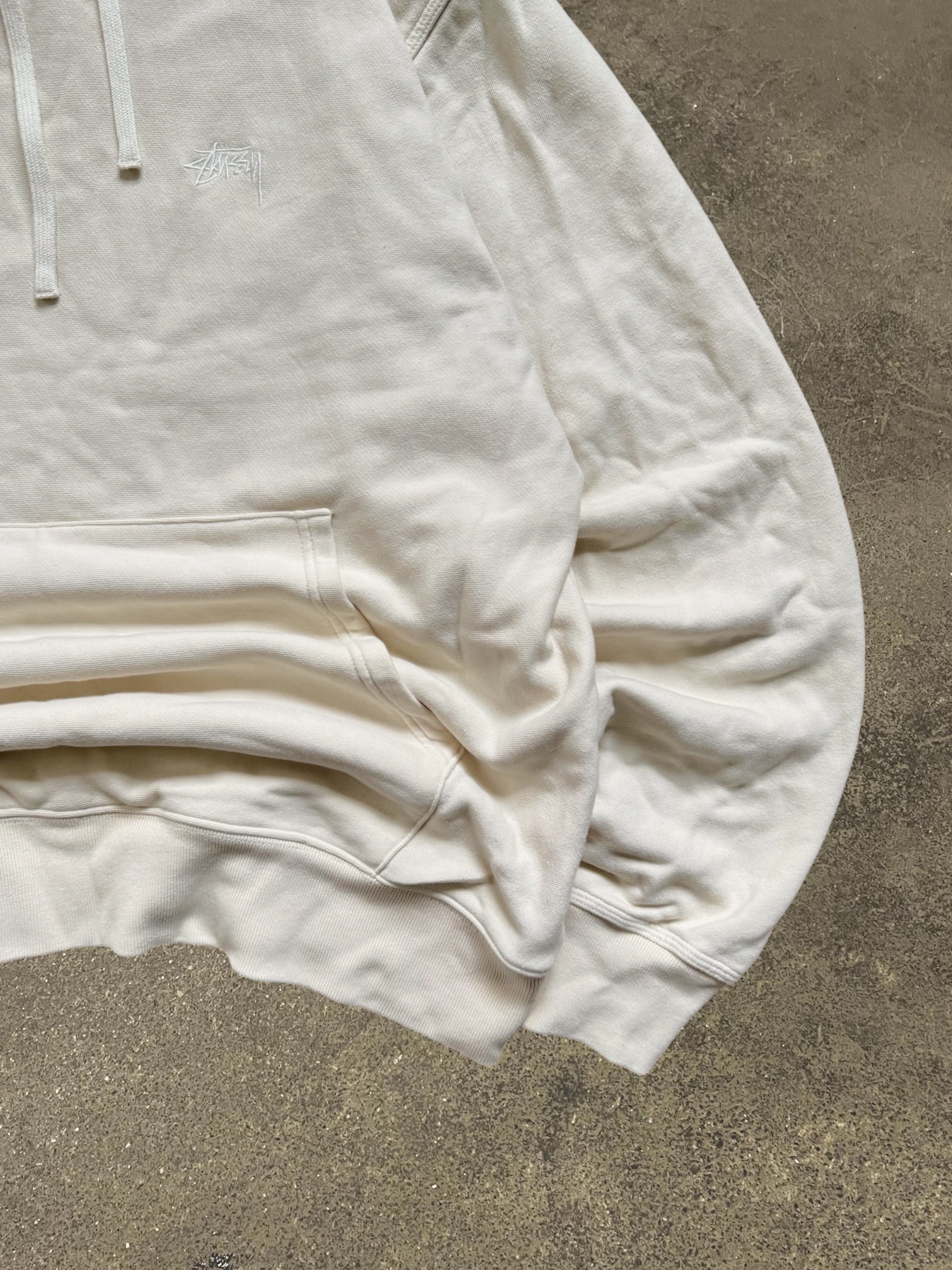 STÜSSY CREAM STOCK LOGO HOODIE