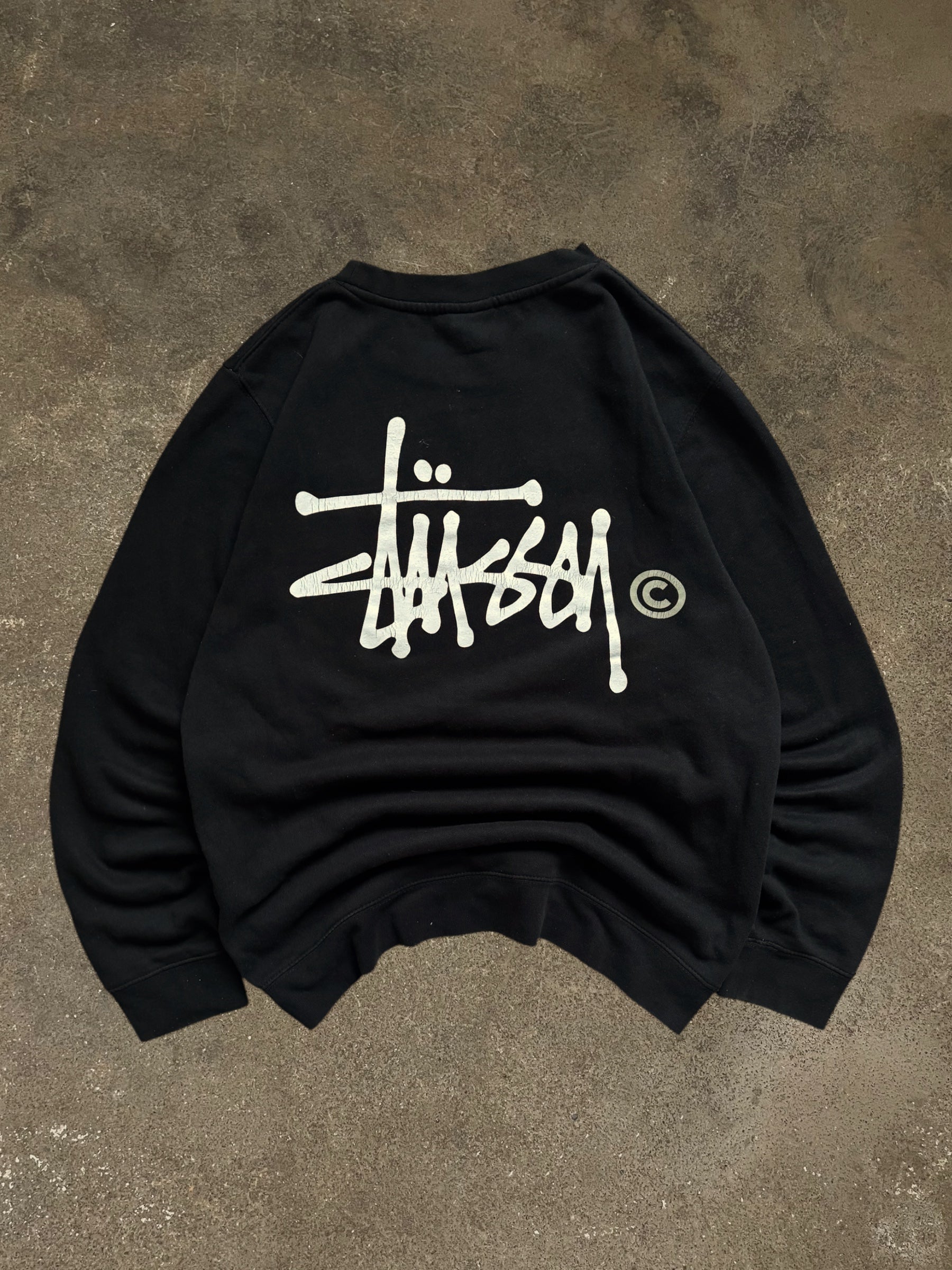 VINTAGE STÜSSY BLACK BASIC LOGO SWEATSHIRT