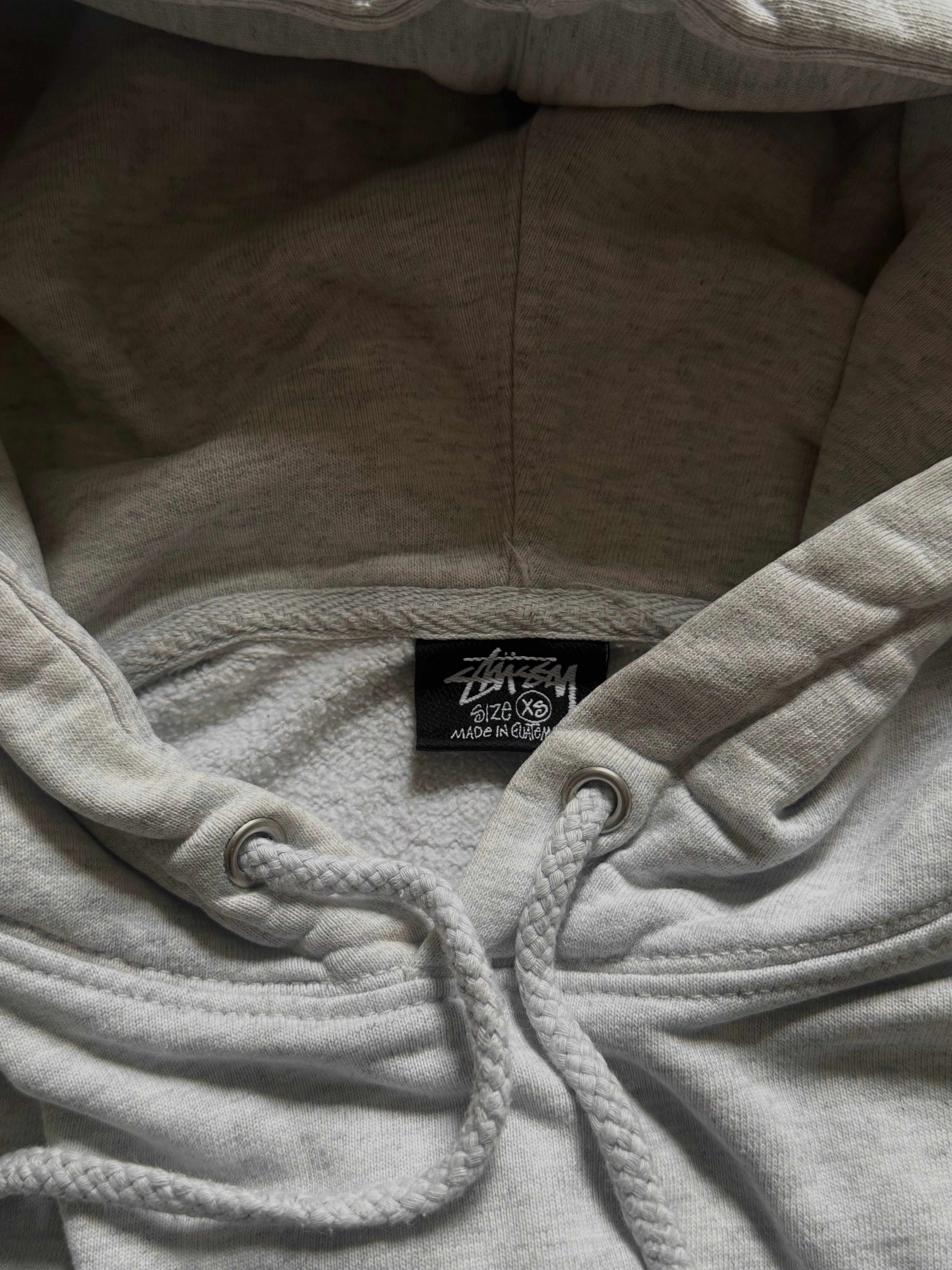 STÜSSY GREY BASIC LOGO HOODIE
