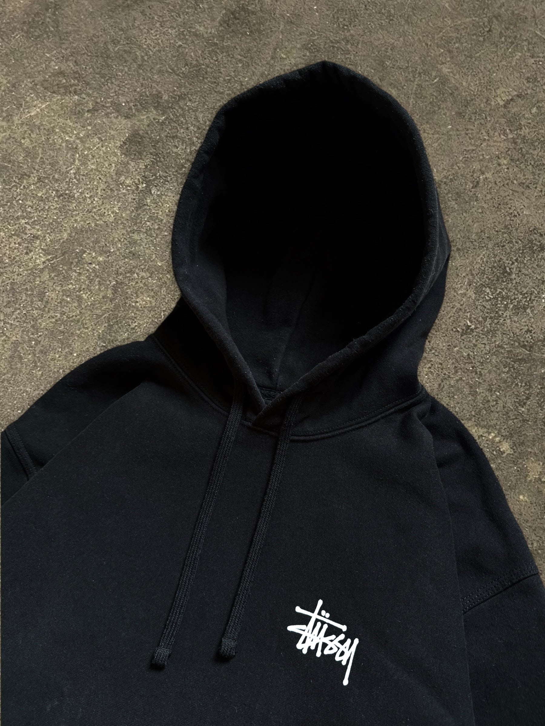 STÜSSY BLACK BASIC LOGO HOODIE