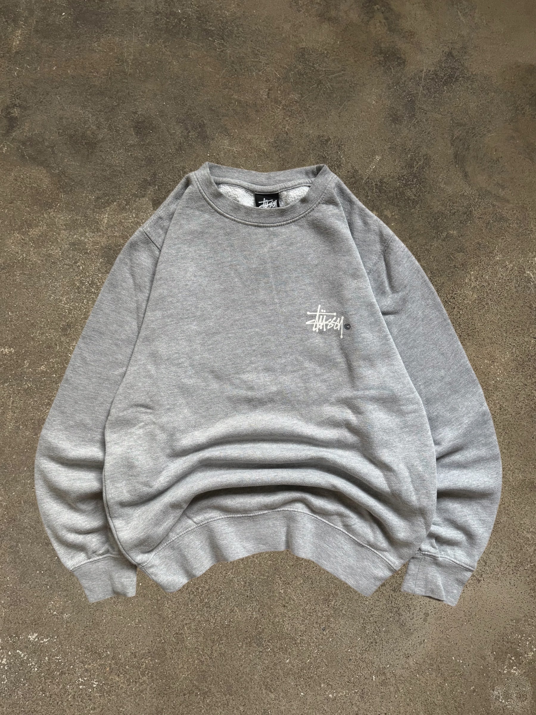 VINTAGE STÜSSY GREY BASIC LOGO SWEATSHIRT