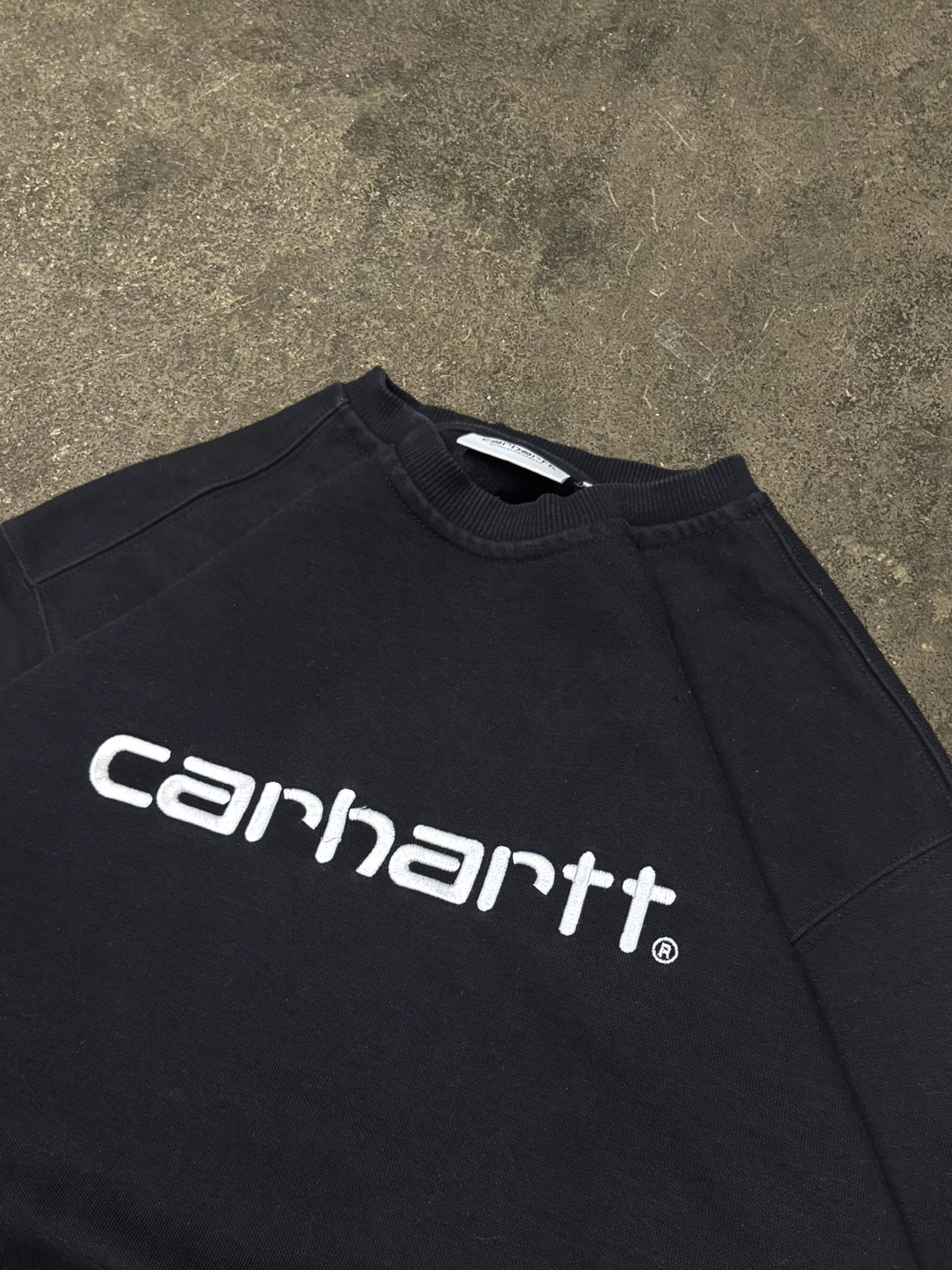 CARHARTT BLACK CHASE LOGO SWEATSHIRT