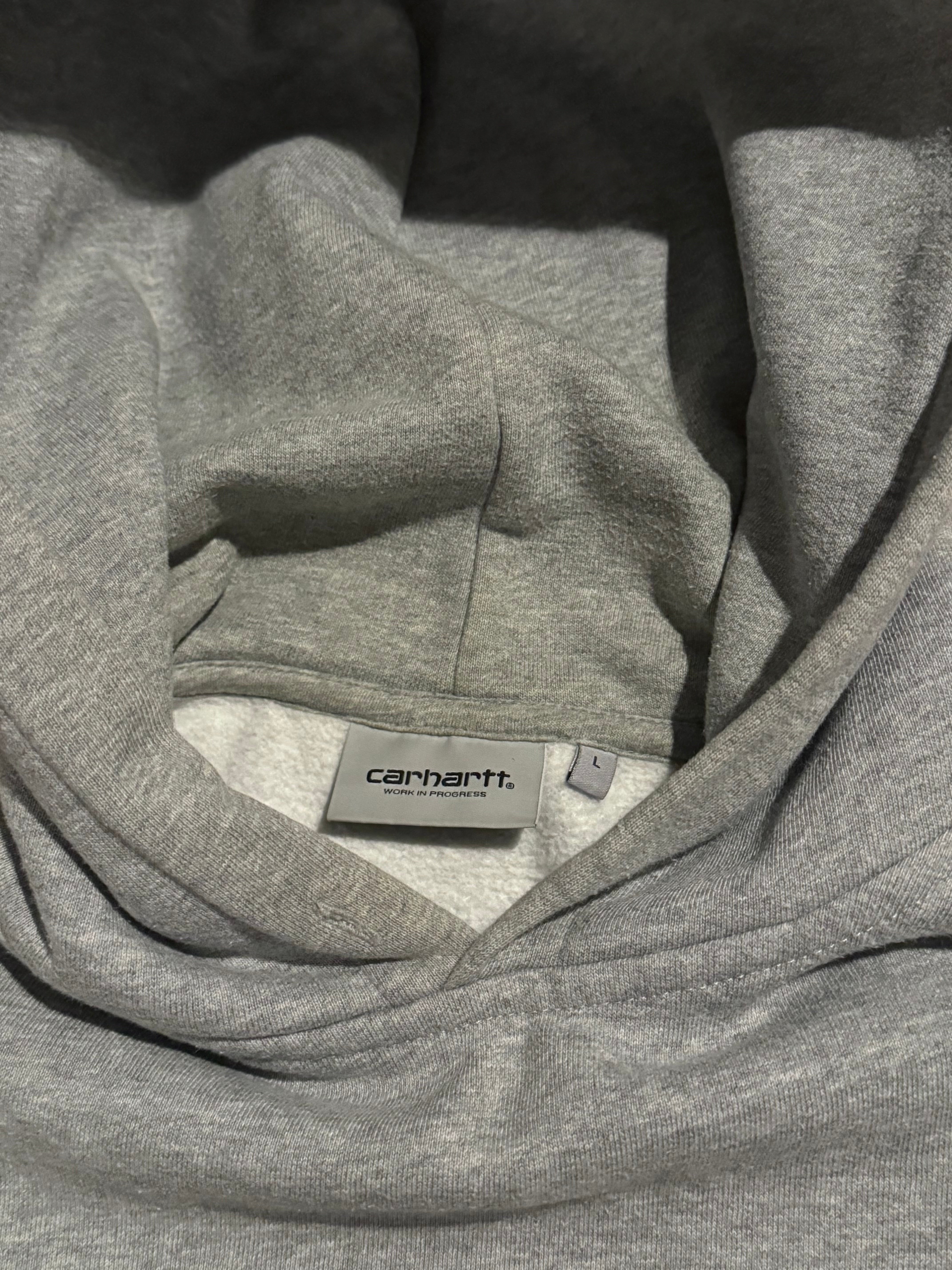 CARHARTT GREY LOGO HOODIE