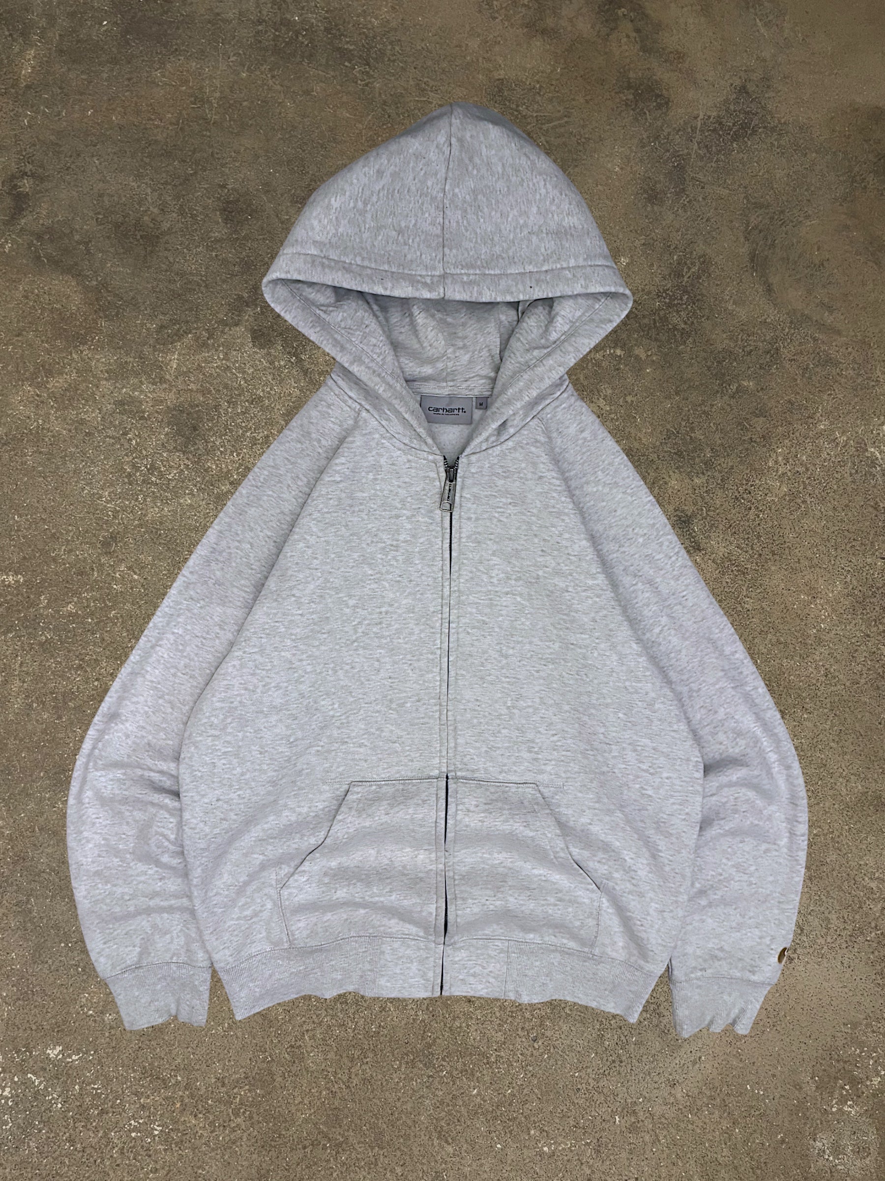 CARHARTT GREY CHASE ZIP-UP HOODIE