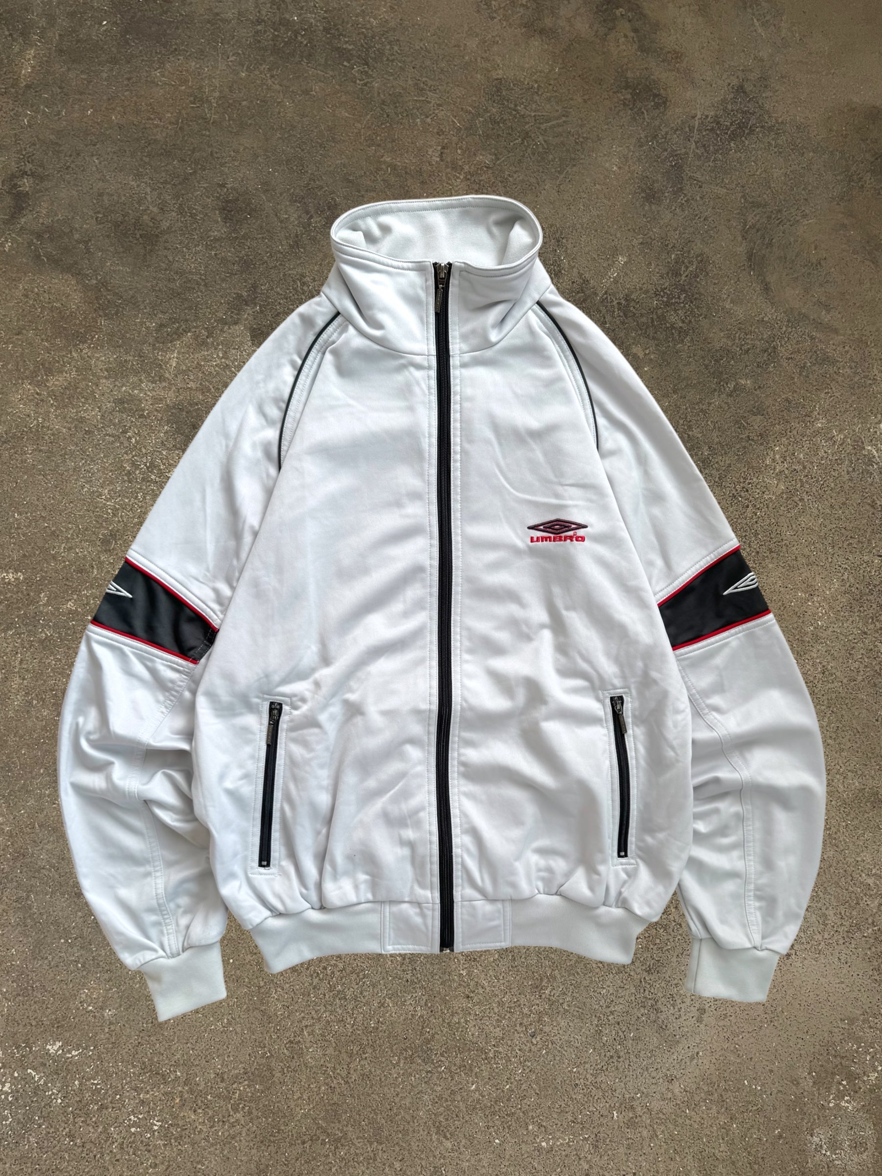 VINTAGE WHITE UMBRO TRACK JACKET