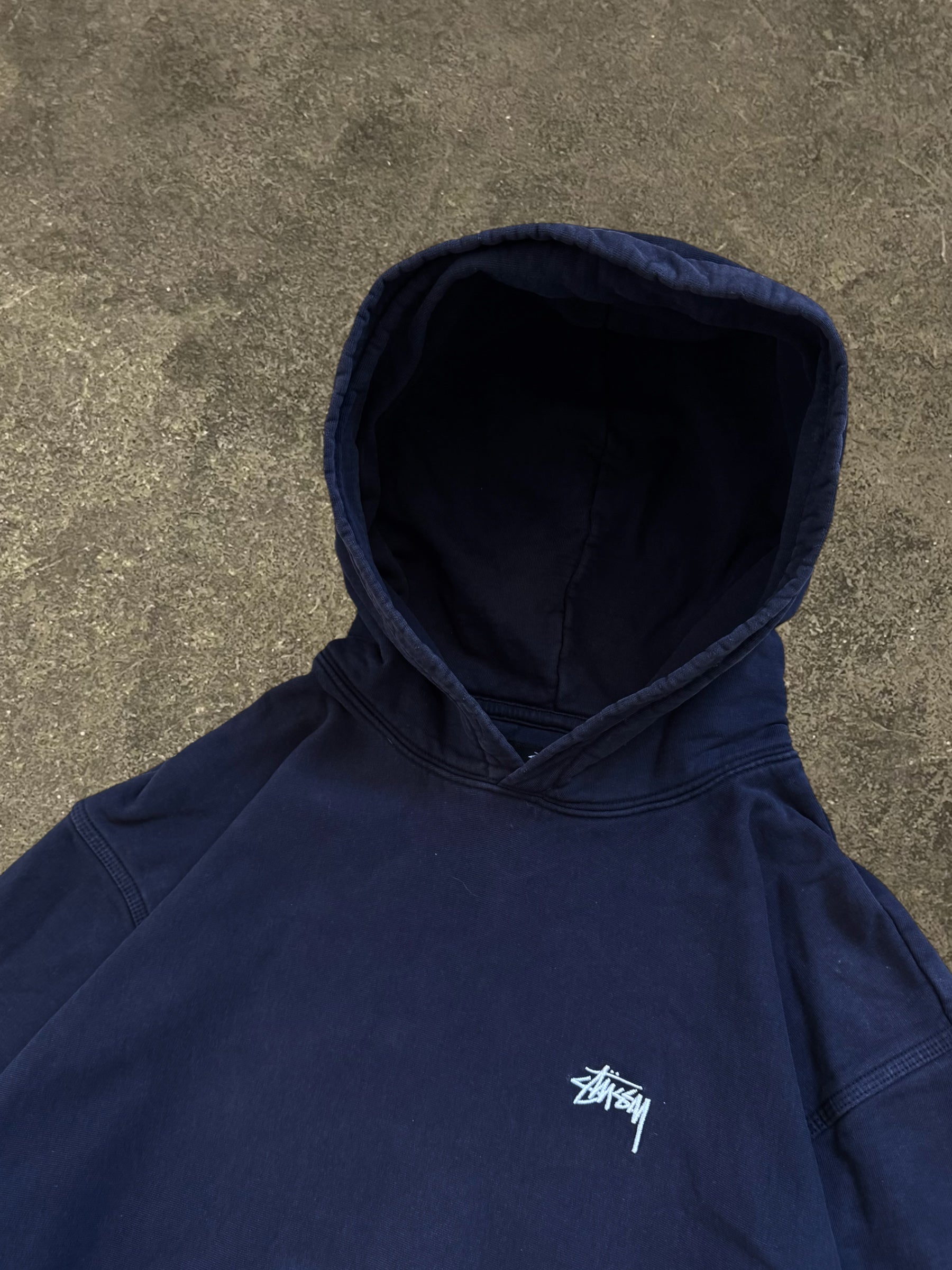 STÜSSY NAVY STOCK LOGO HOODIE