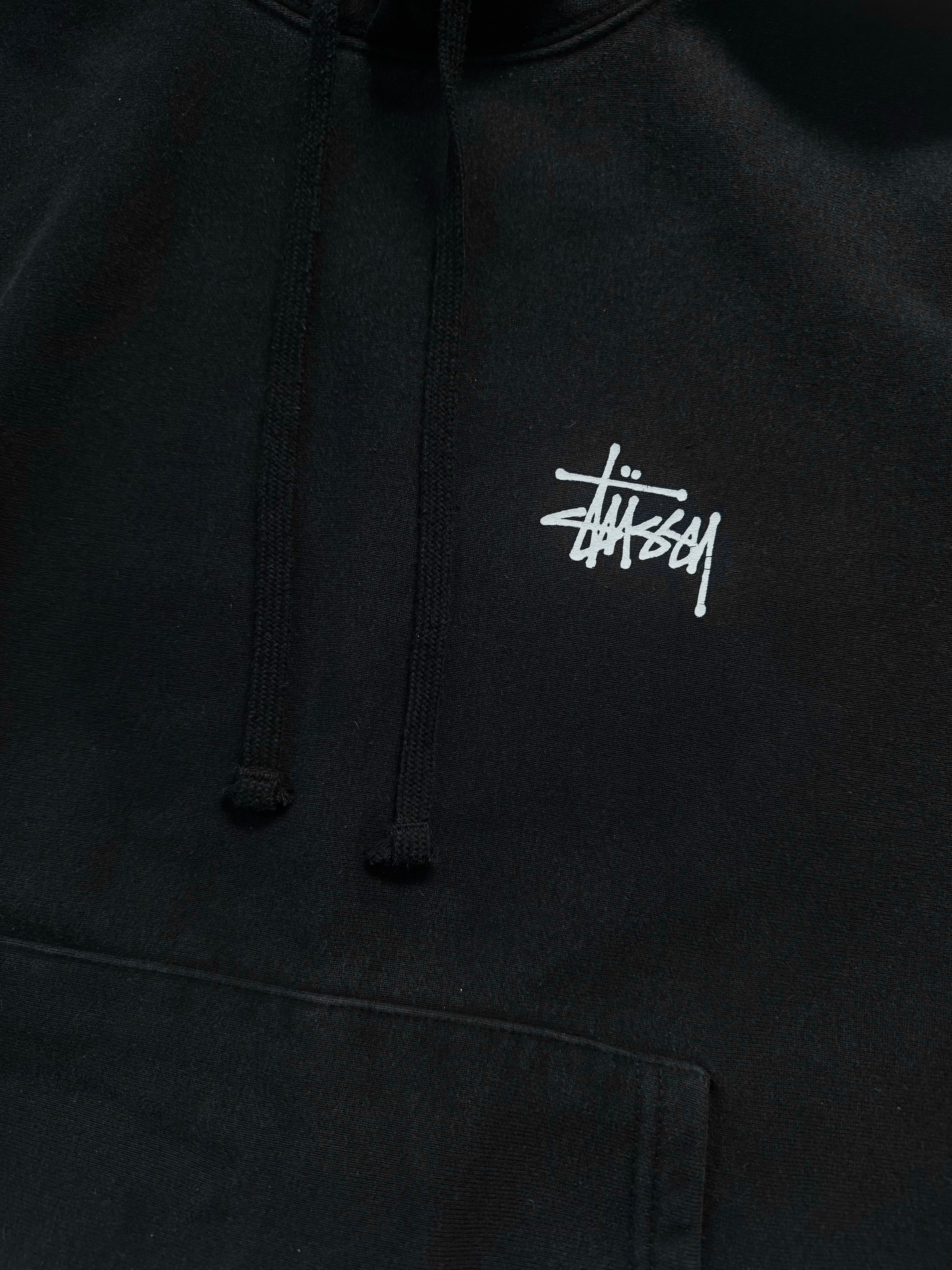 STÜSSY BLACK BASIC LOGO HOODIE