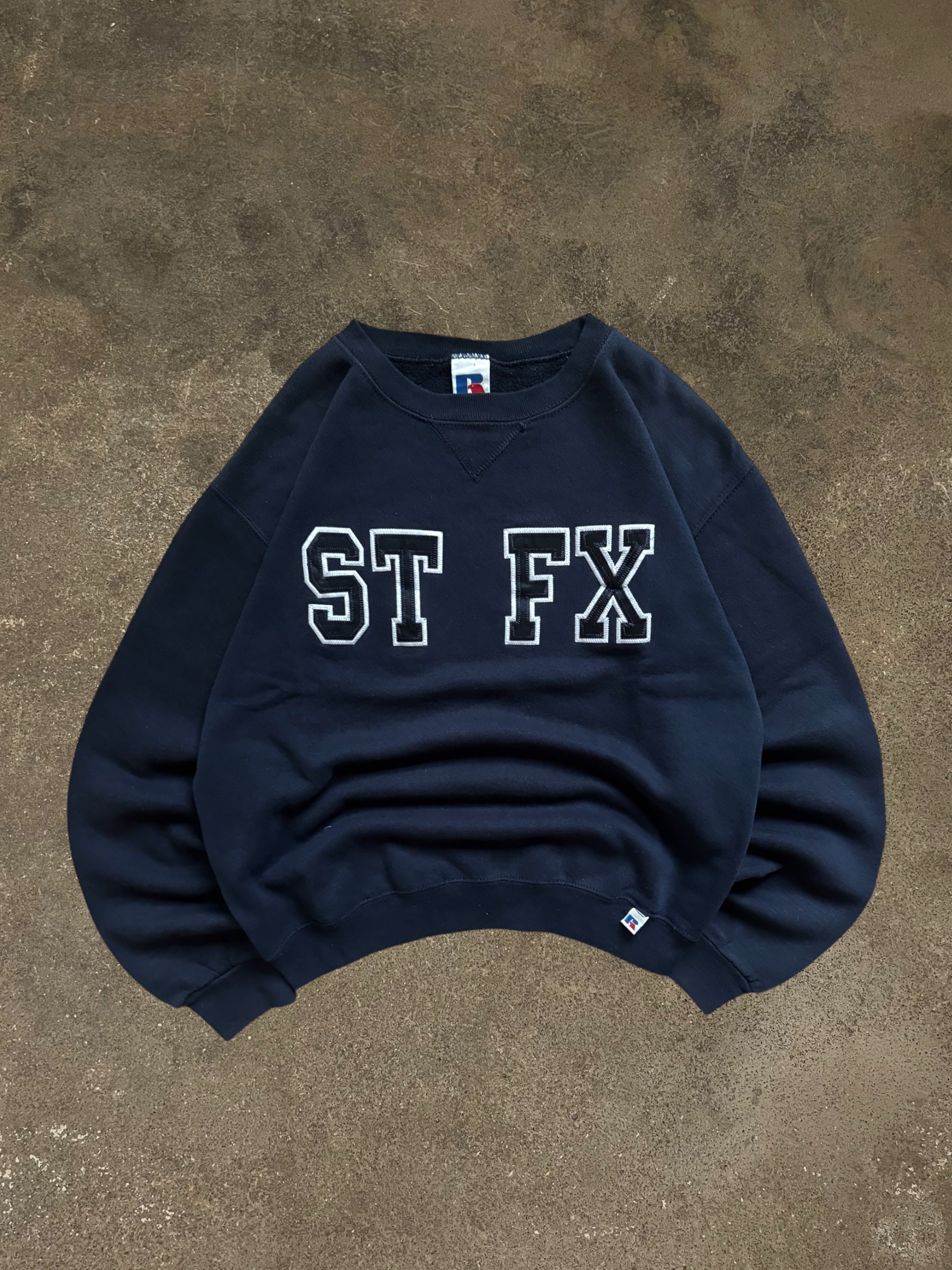 VINTAGE 90S NAVY RUSSELL ”ST FX” SWEATSHIRT