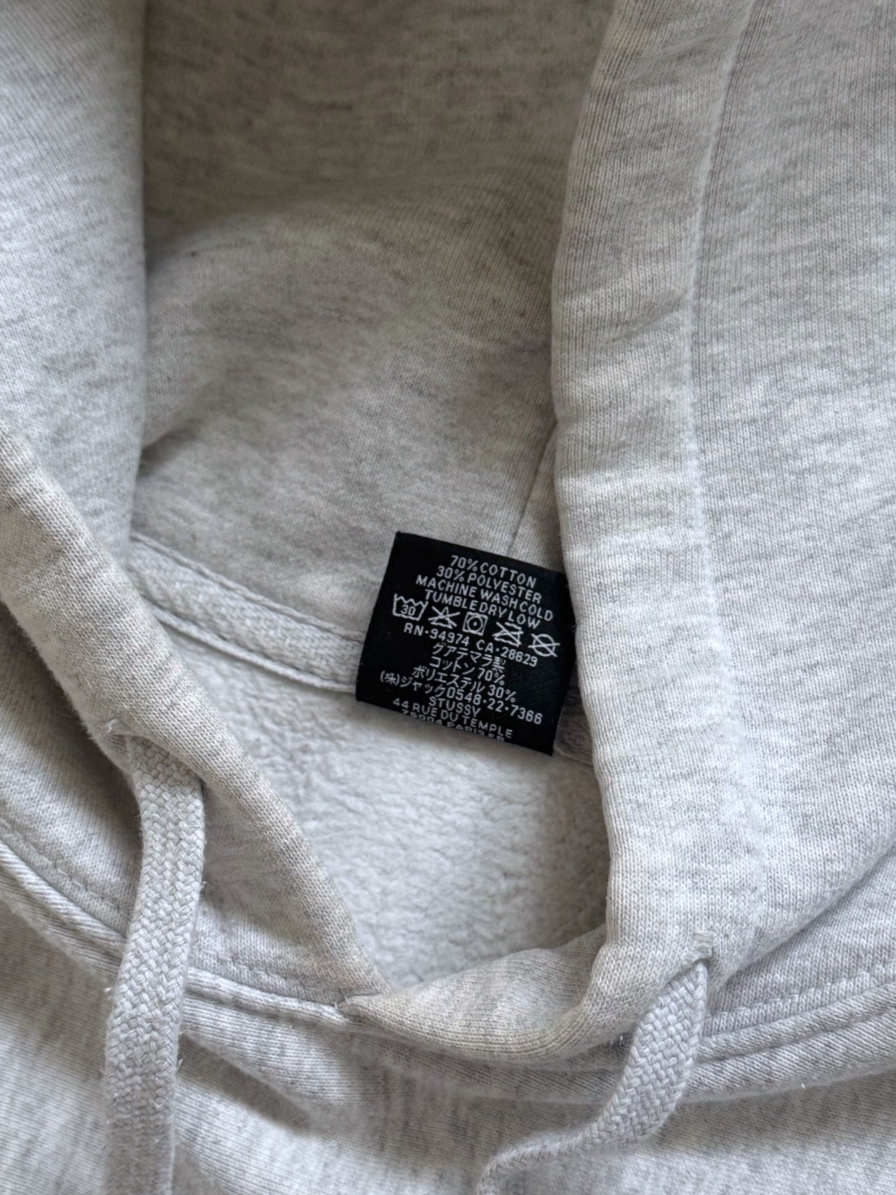 STÜSSY GREY BASIC LOGO HOODIE