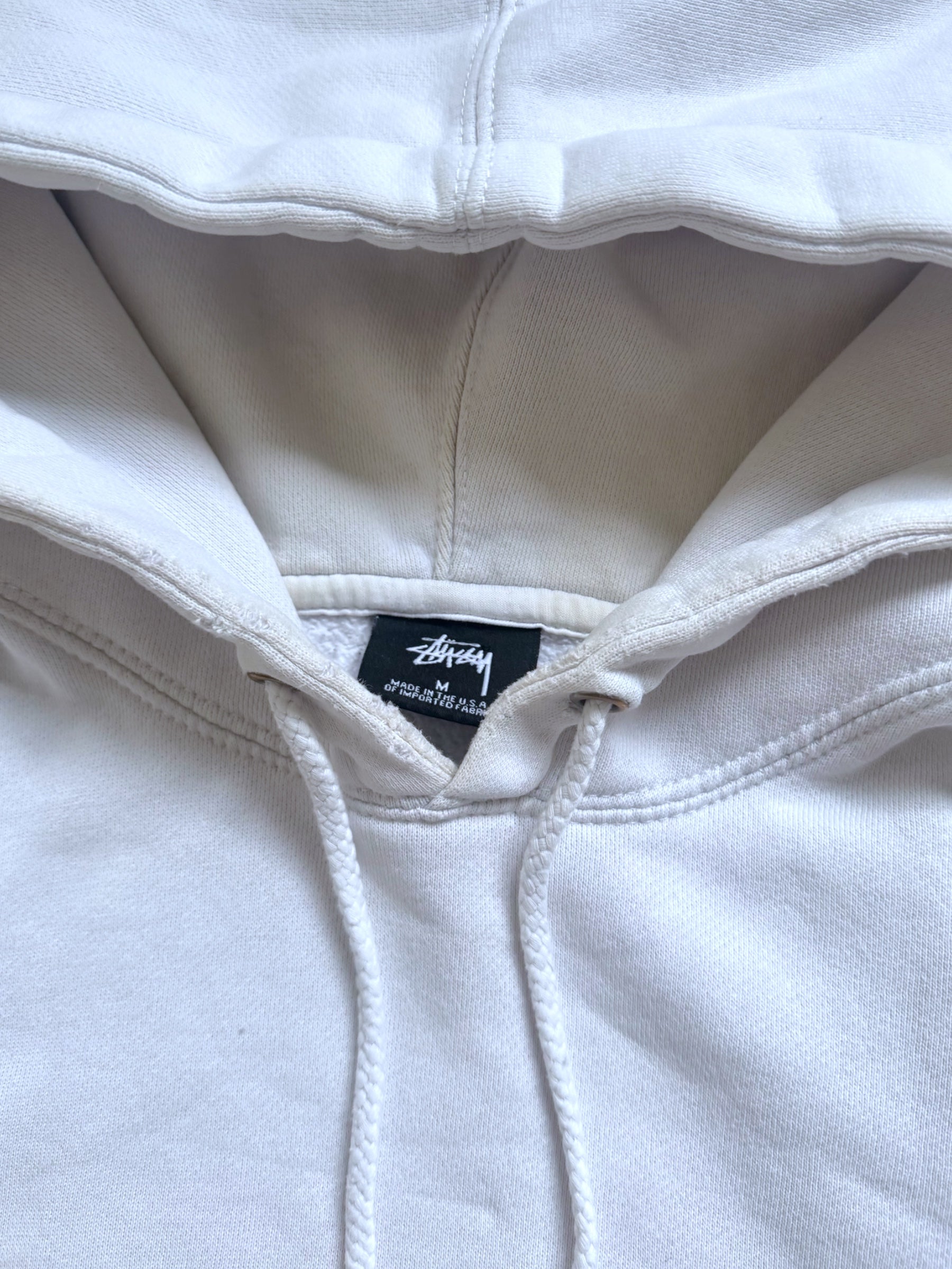 VINTAGE STÜSSY WHITE BASIC LOGO HOODIE