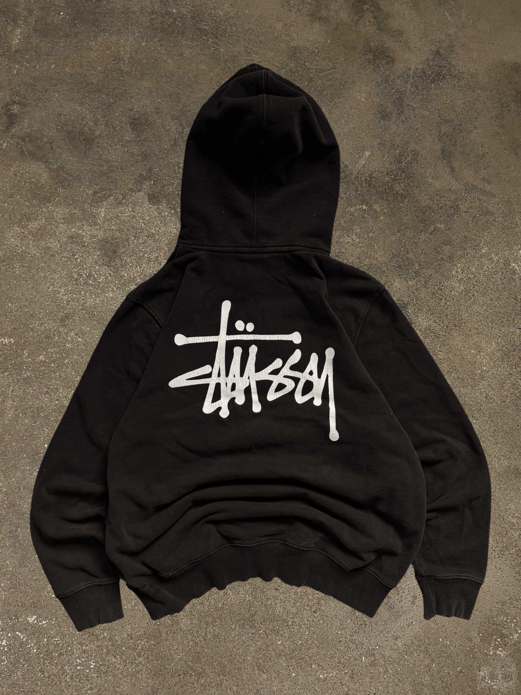 STÜSSY BLACK BASIC LOGO HOODIE
