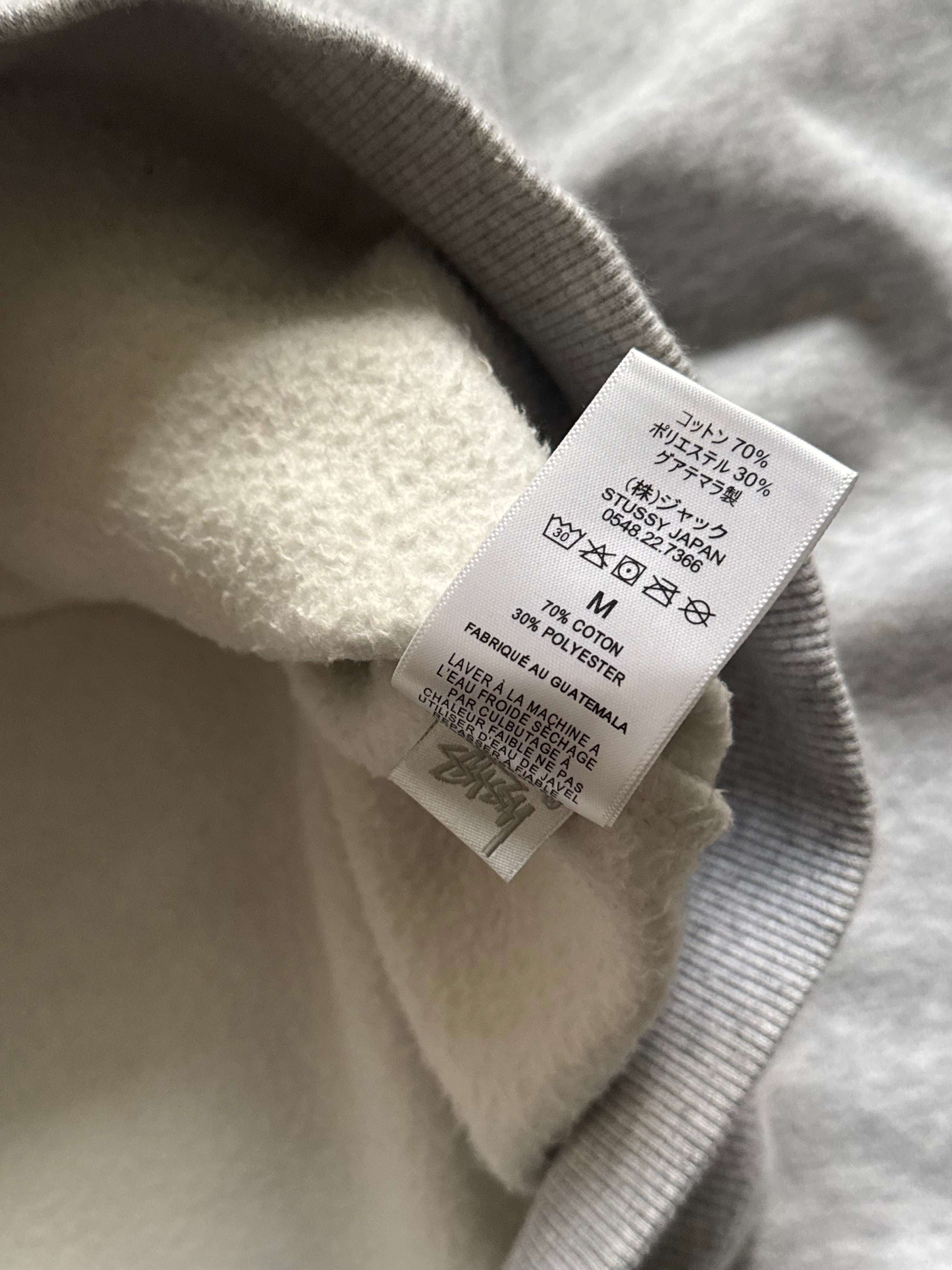STÜSSY GREY BASIC LOGO ZIP-UP HOODIE