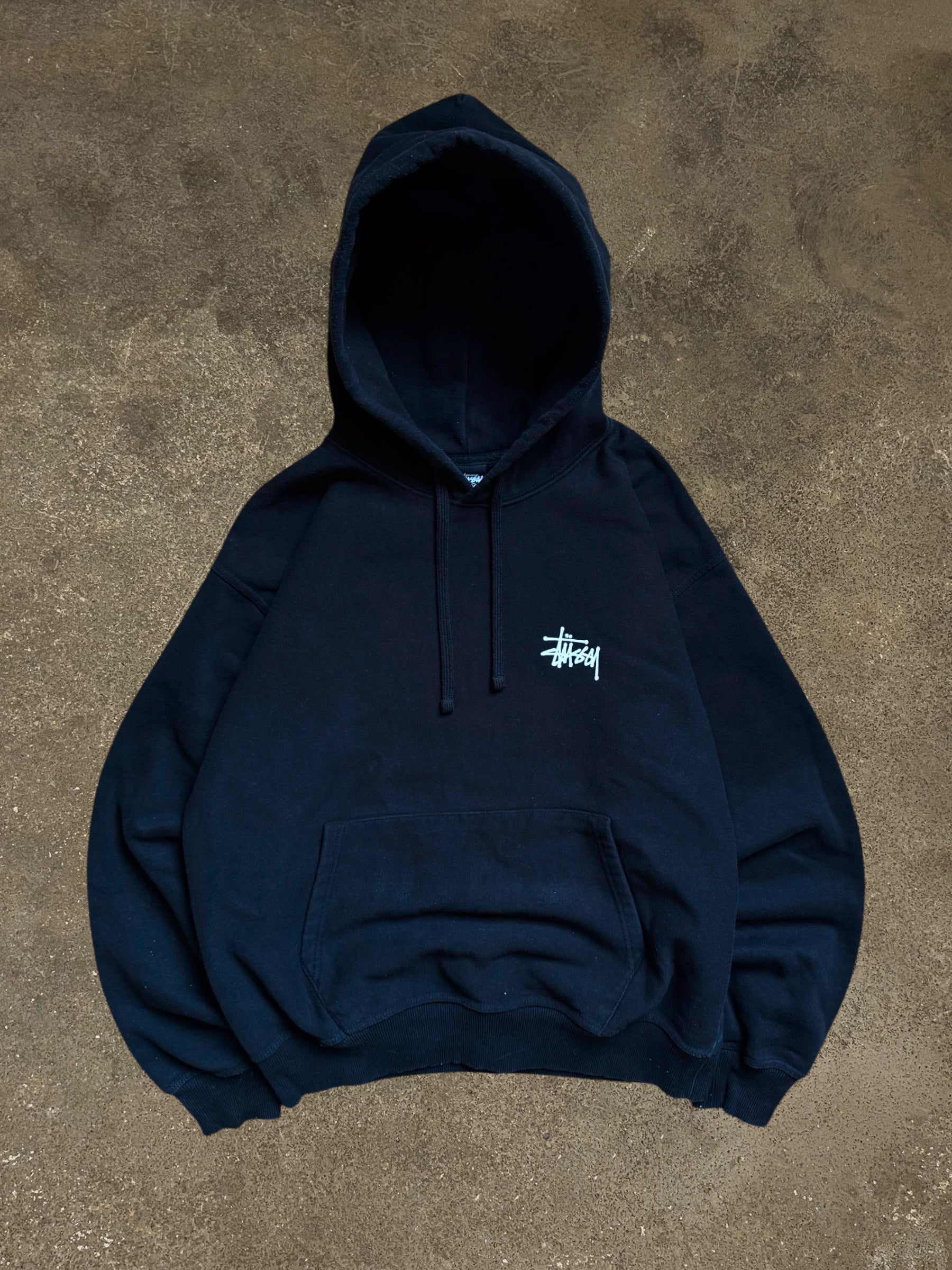 STÜSSY NAVY BASIC LOGO HOODIE