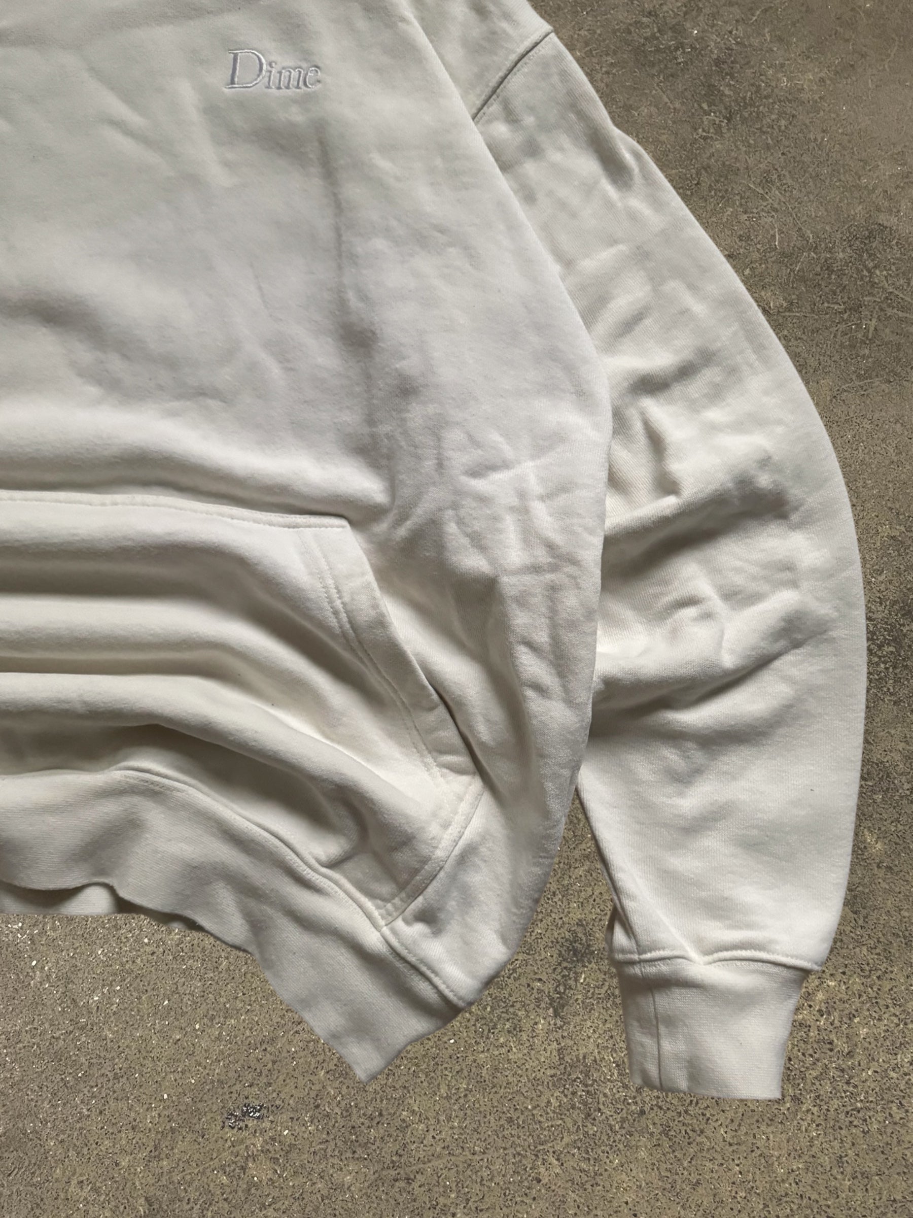 DIME NATURAL WHITE LITTLE LOGO HOODIE