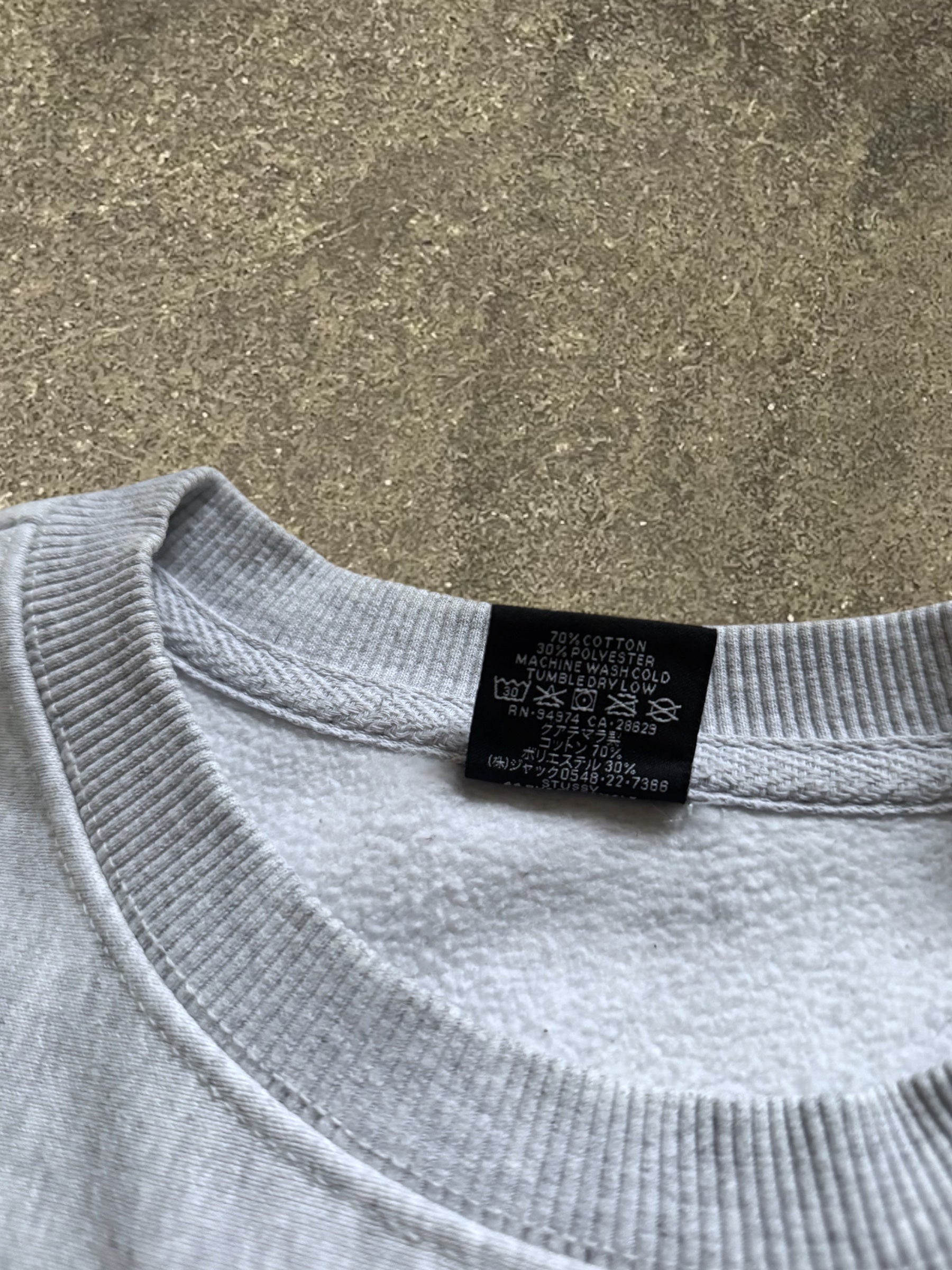 STÜSSY GREY BASIC LOGO SWEATSHIRT