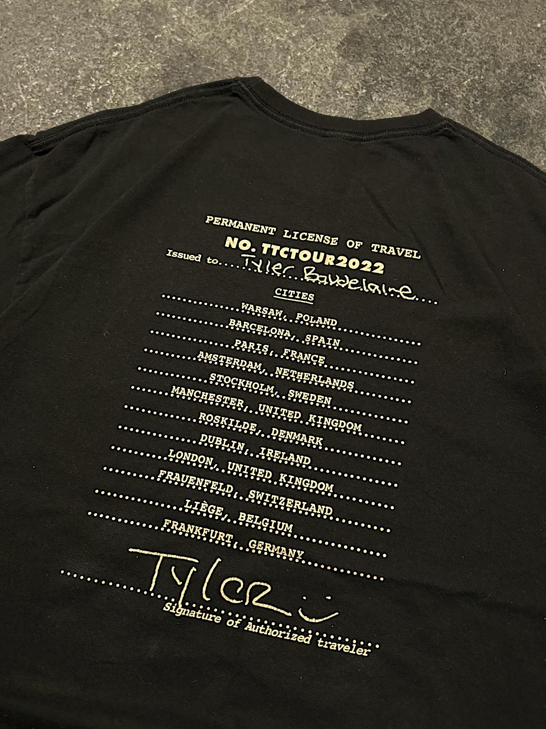 TYLER THE CREATOR CALL ME IF YOU GET LOST TOUR T-SHIRT