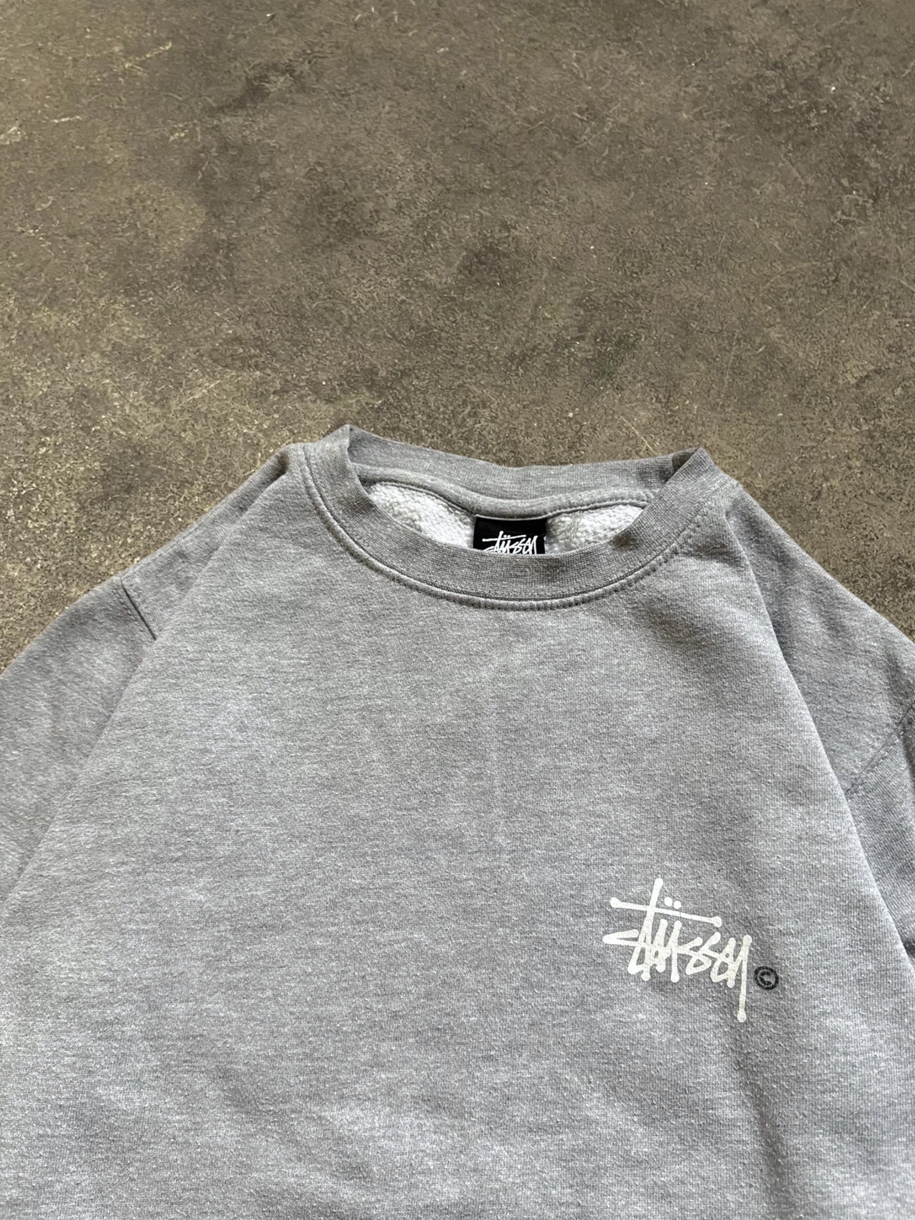 VINTAGE STÜSSY GREY BASIC LOGO SWEATSHIRT