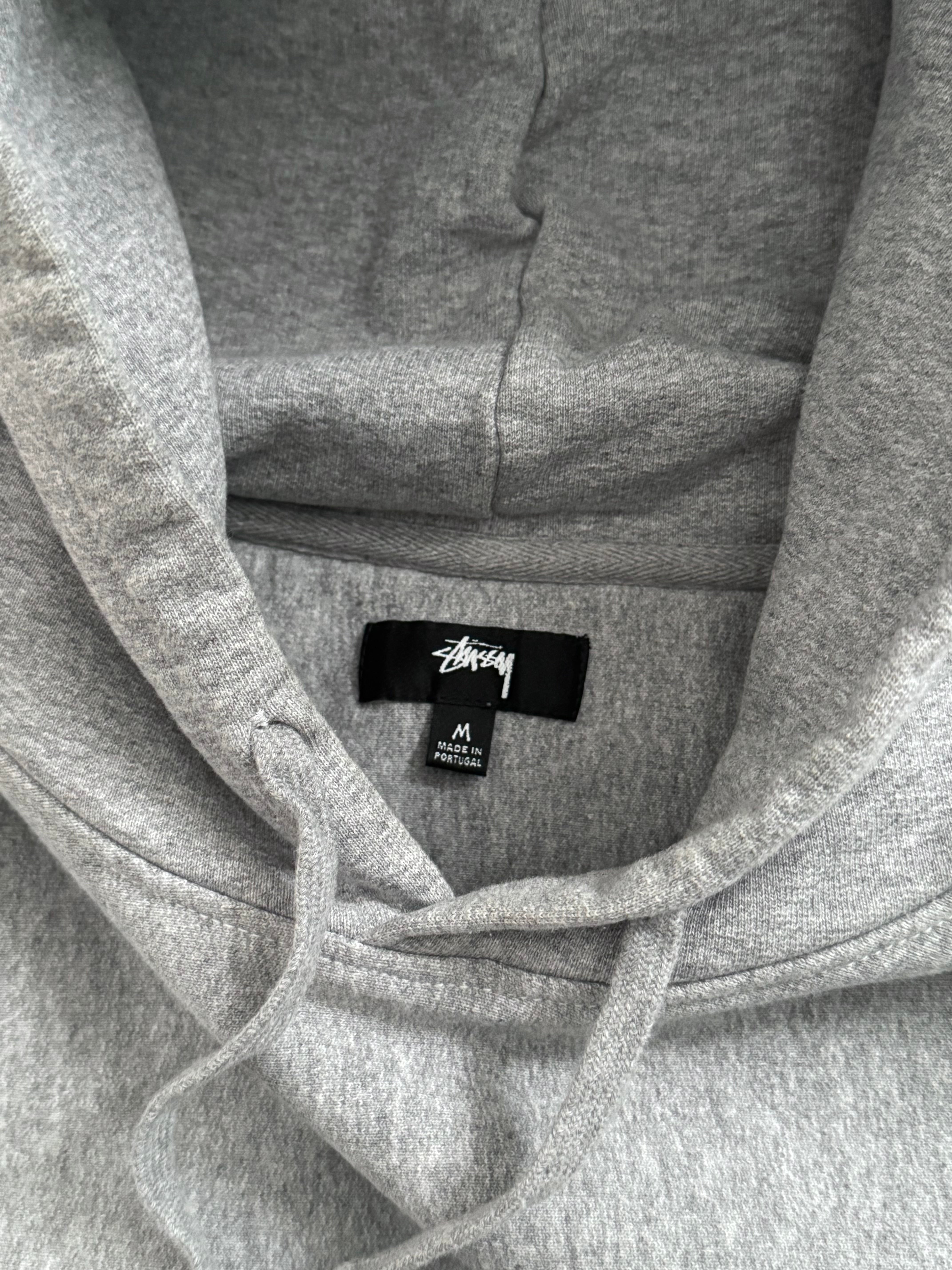 STÜSSY GREY CONTRAST STITCH HOODIE