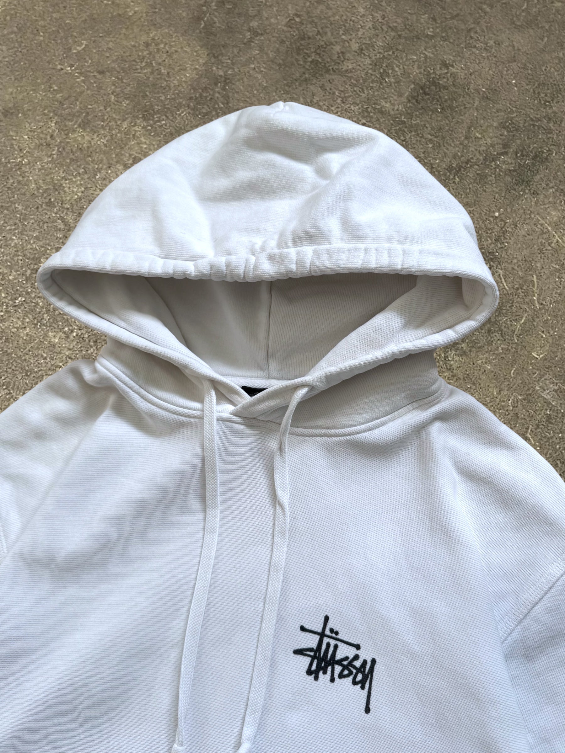 STÜSSY WHITE BASIC LOGO HOODIE