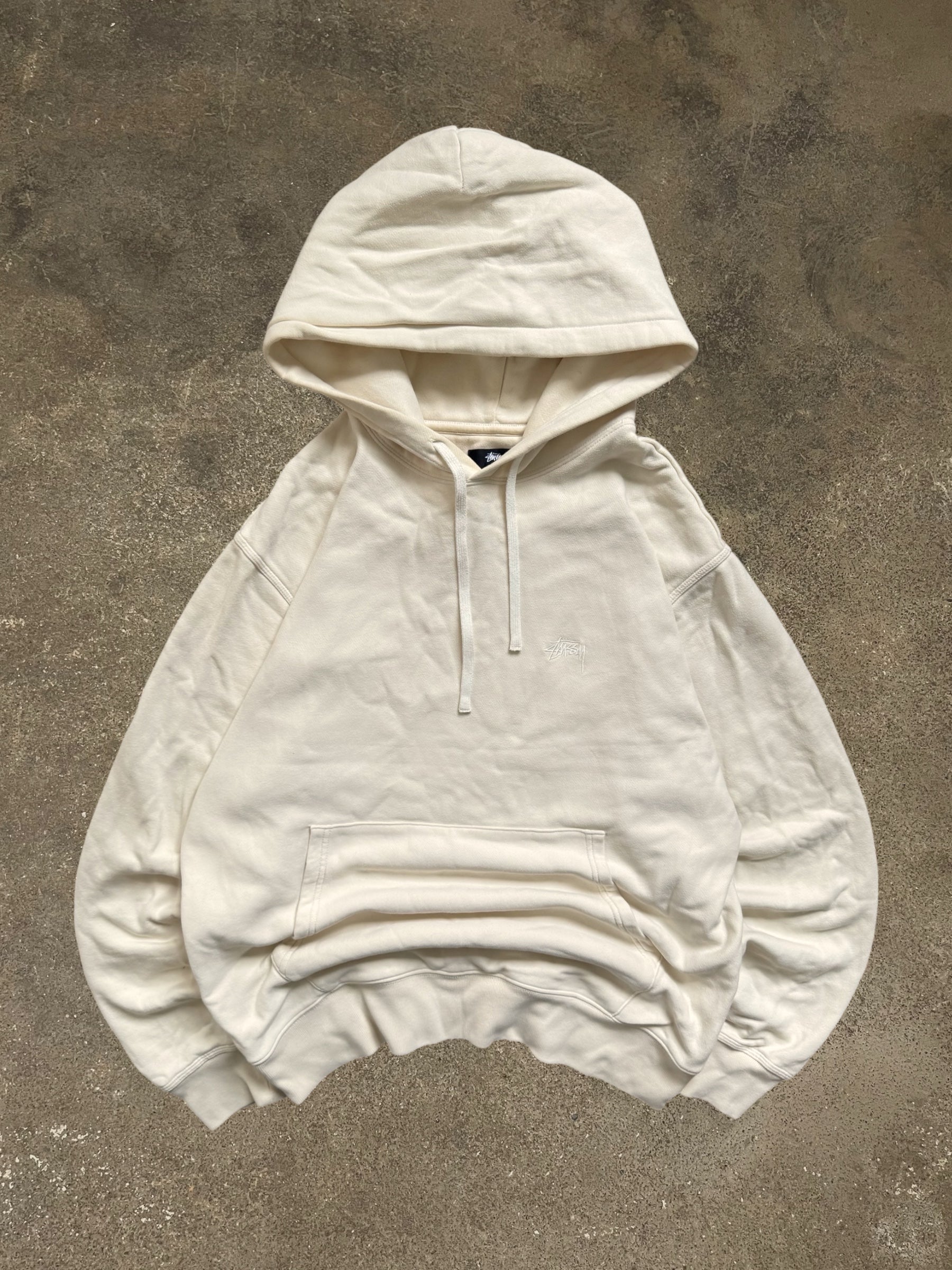 STÜSSY CREAM STOCK LOGO HOODIE