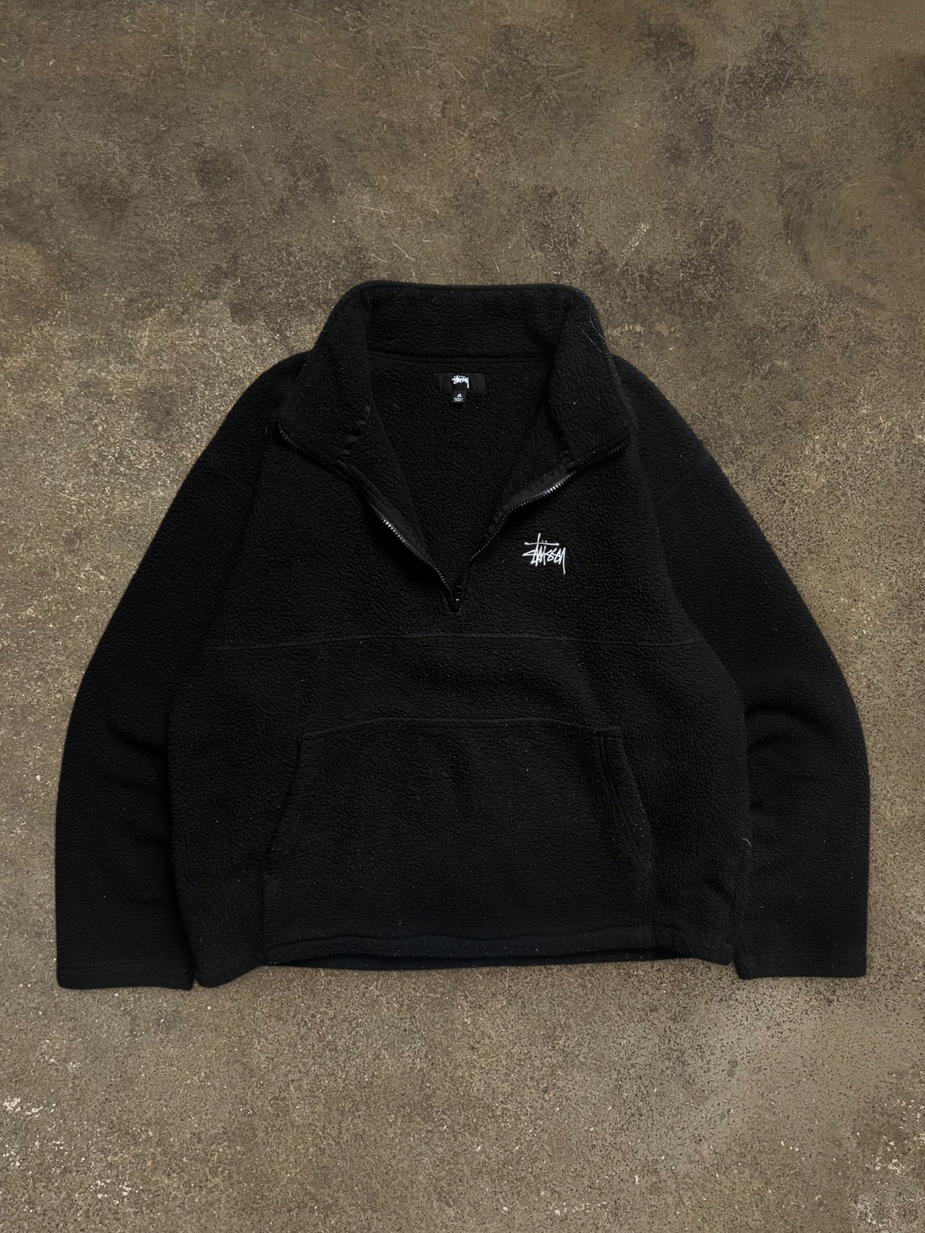 STÜSSY STOCK LOGO HALF ZIP FLEECE