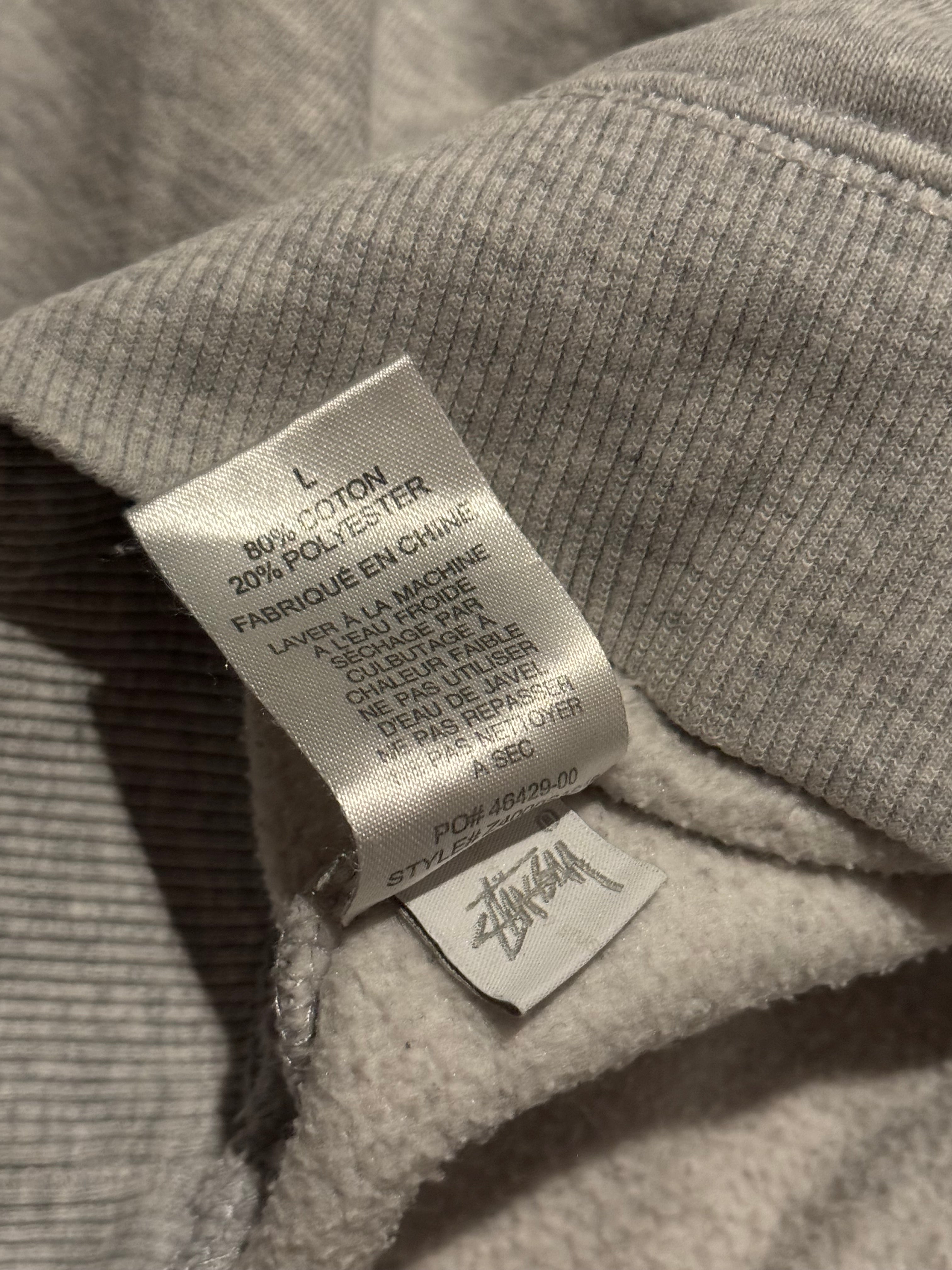 STÜSSY GREY BASIC LOGO HOODIE