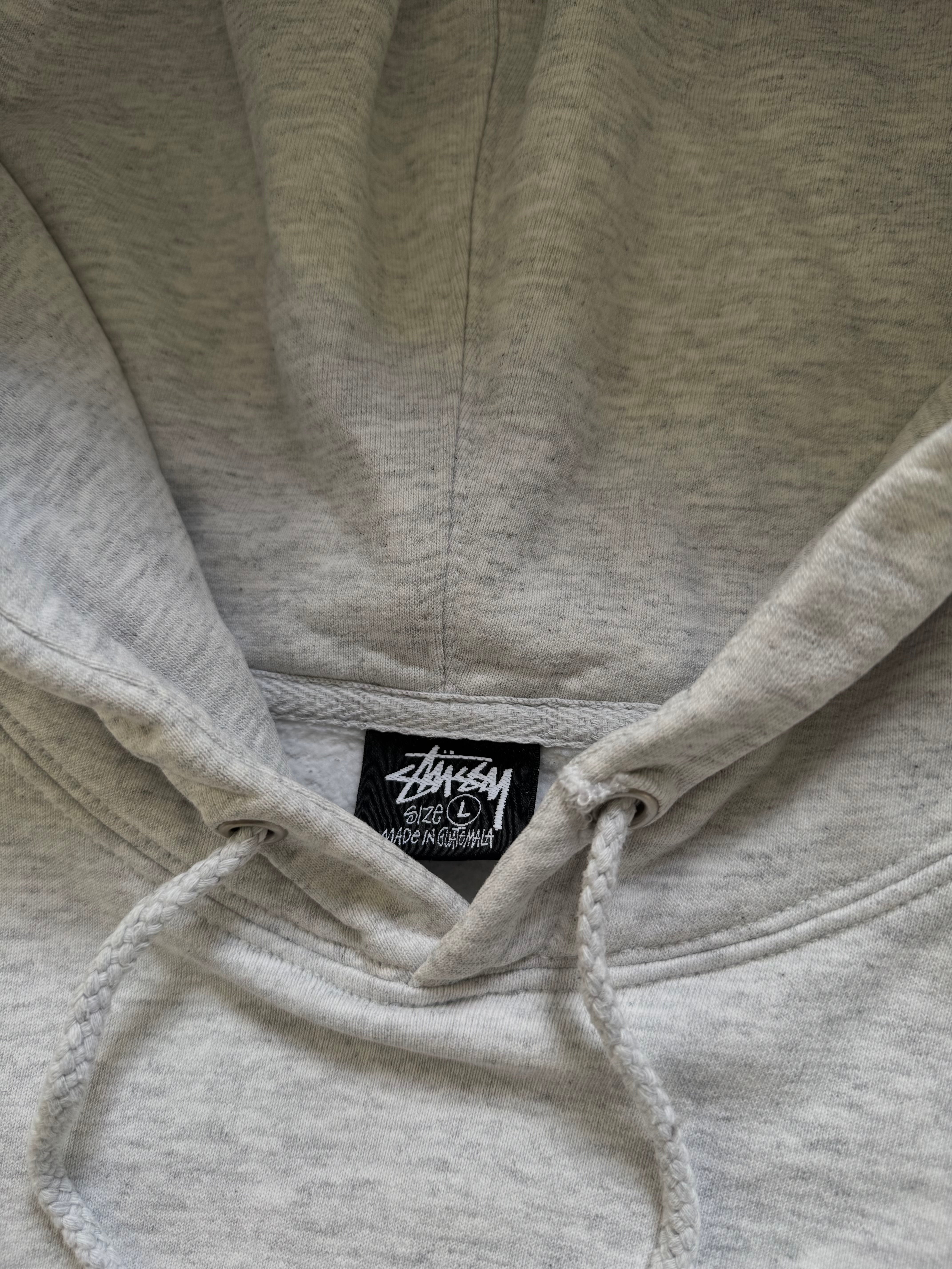 STÜSSY GREY BASIC LOGO HOODIE