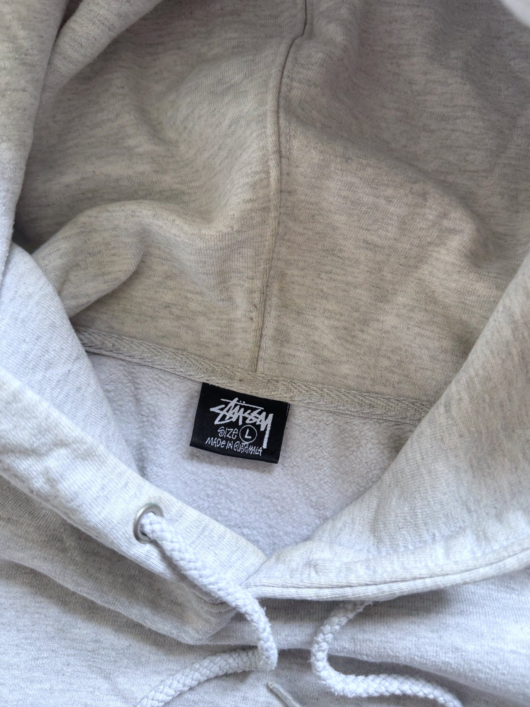 STÜSSY GREY WEAR LOGO HOODIE