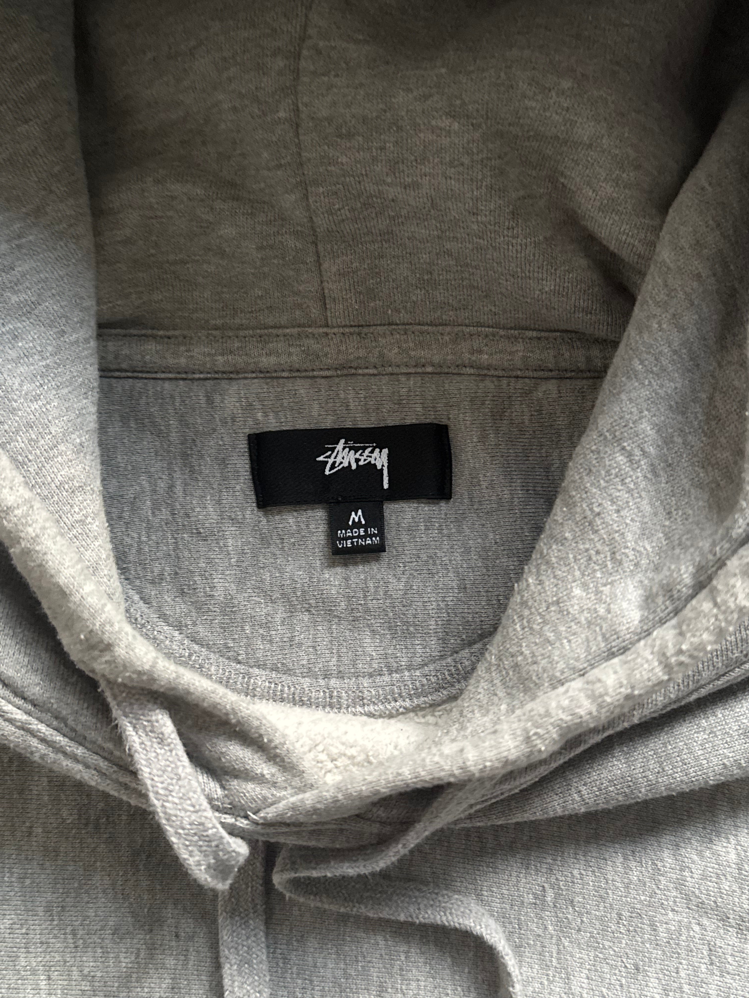 STÜSSY GREY STOCK LOGO HOODIE
