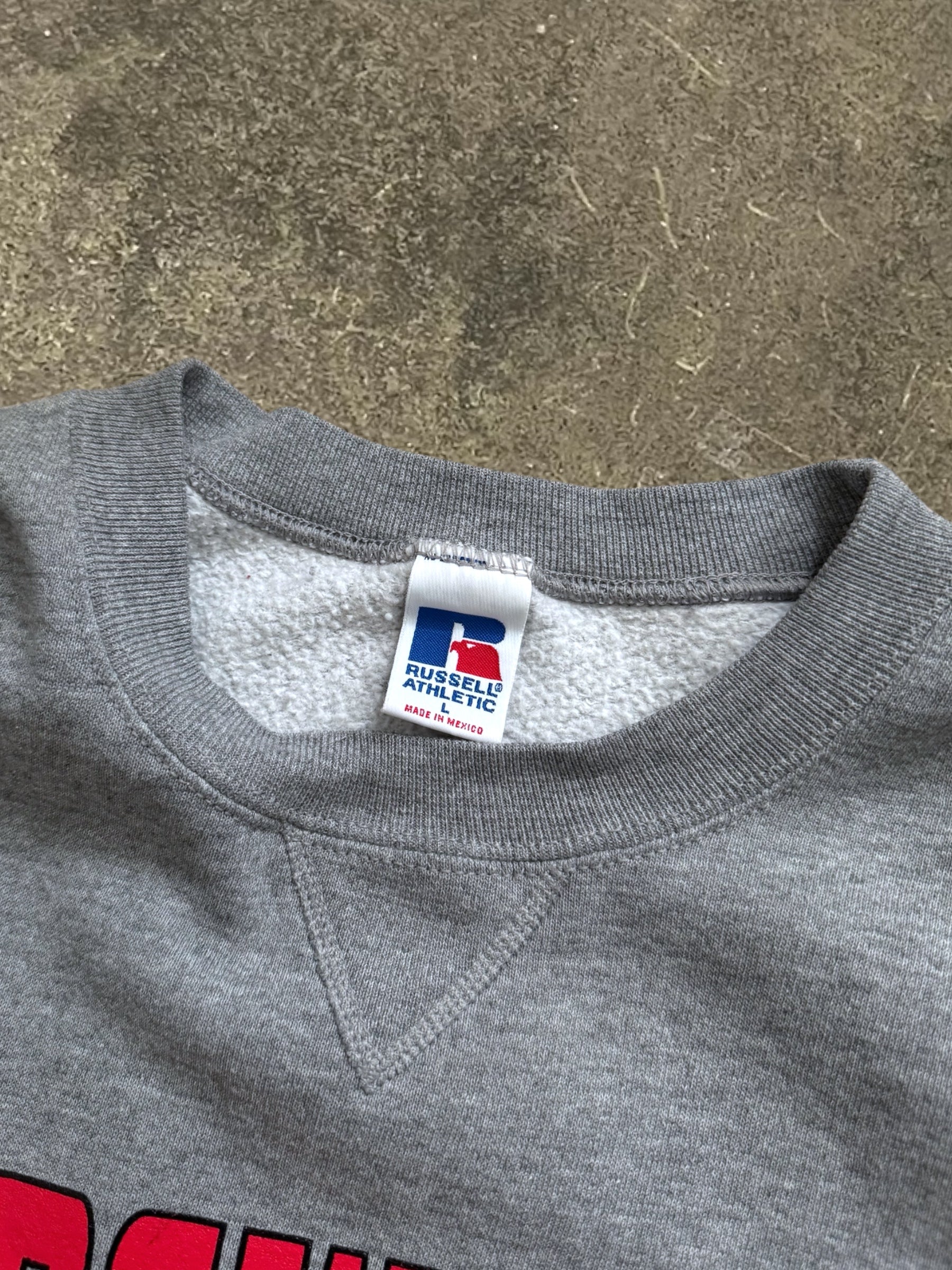 VINTAGE GREY RUSSELL ATHLETIC WADSWORTH SWEATSHIRT