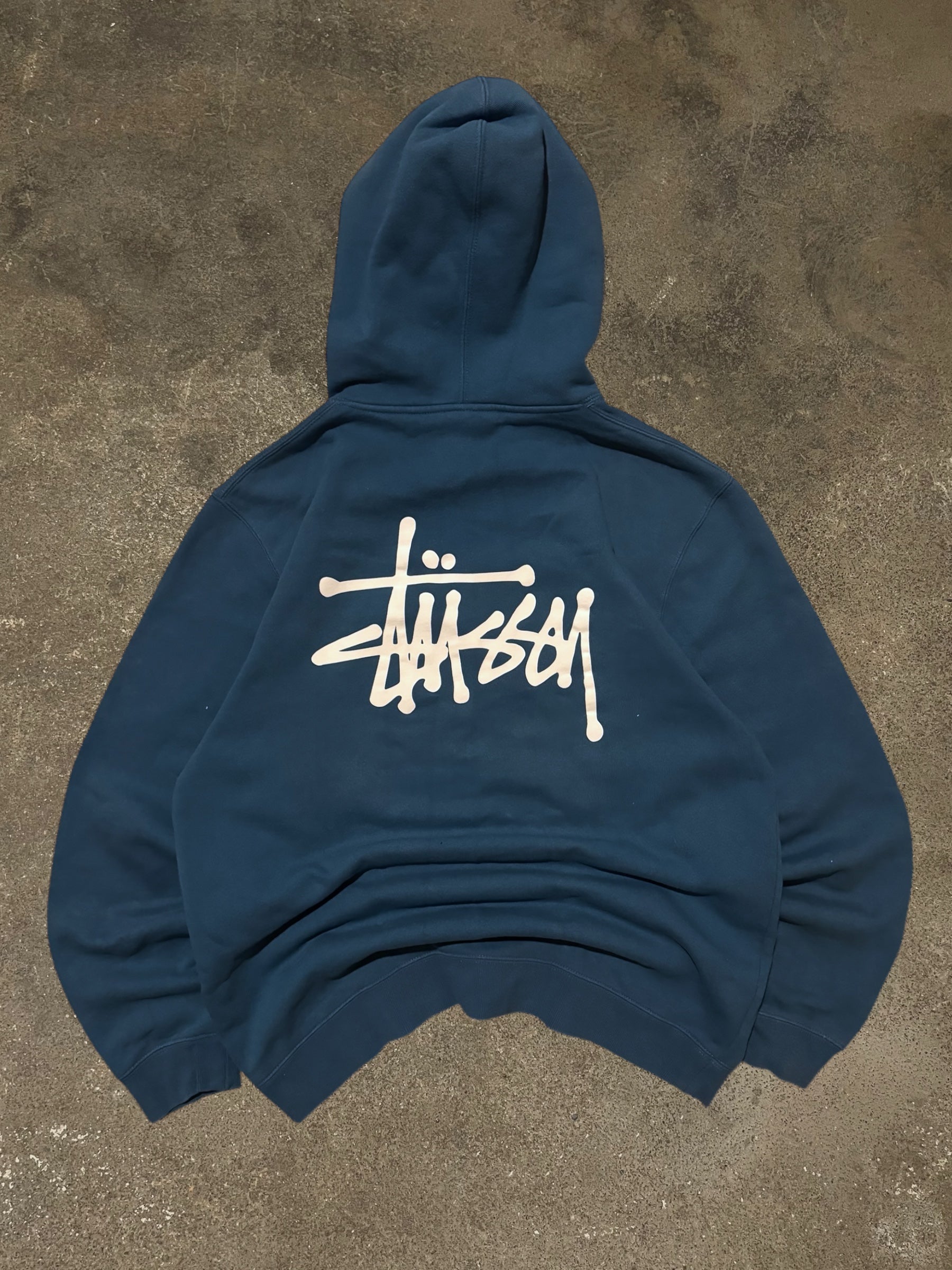 STÜSSY BLUE BASIC LOGO HOODIE