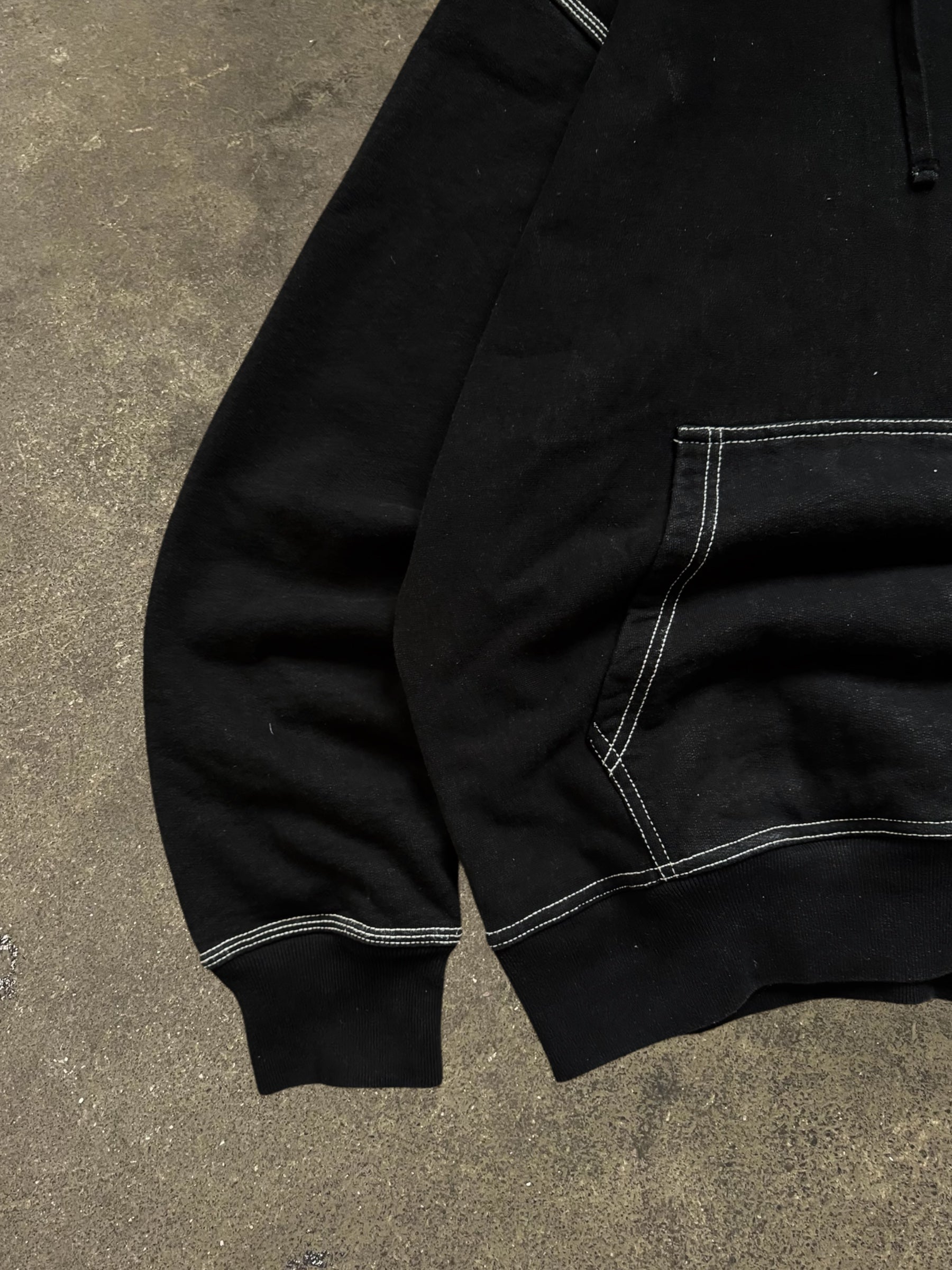 STÜSSY BLACK CONTRAST STITCH HOODIE